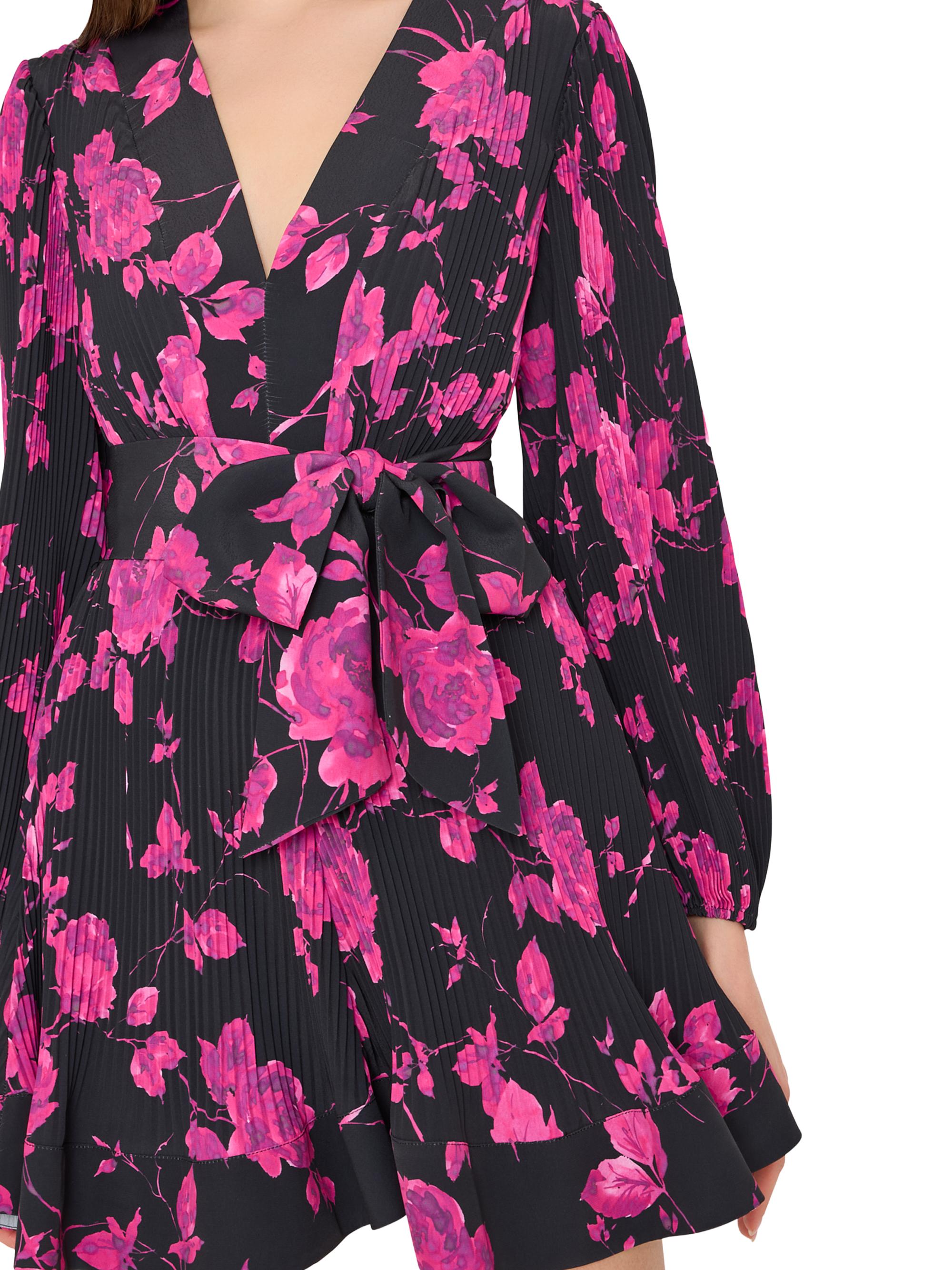 Milly Liv Floral Minidress - Black/Pink - 2