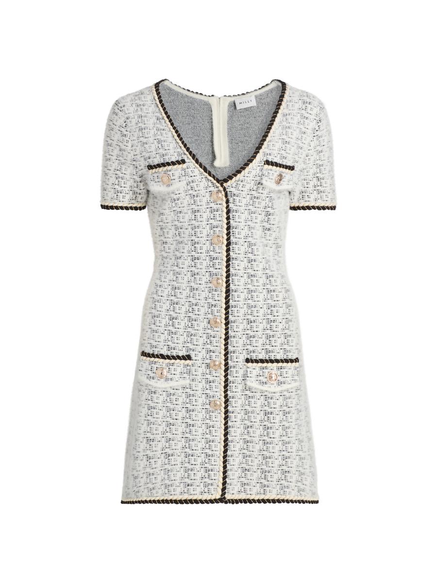 Milly Women's Braided-trim Tweed Minidress