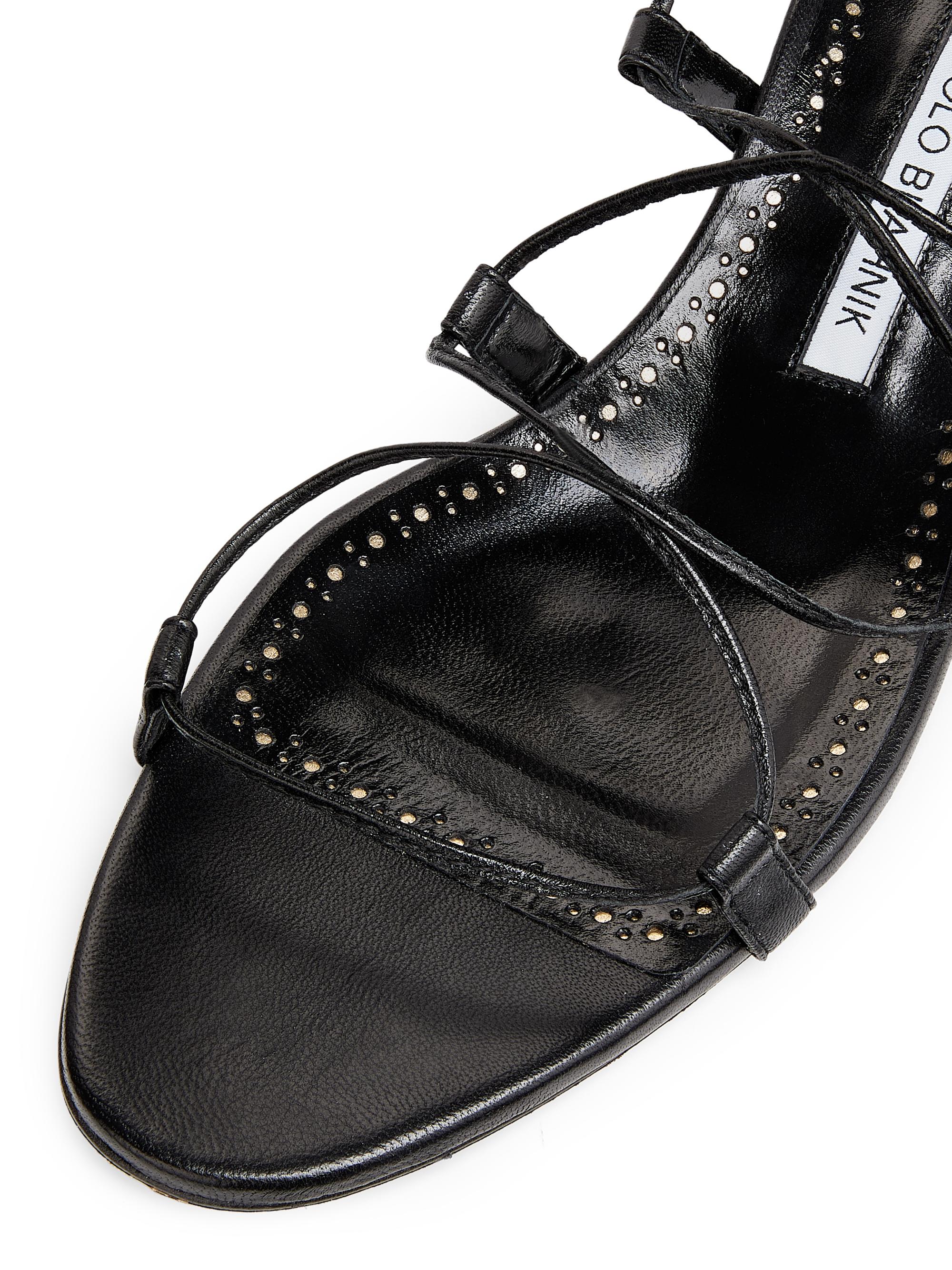 Manolo Blahnik Strappy Leather Sandals | Saks Fifth Avenue