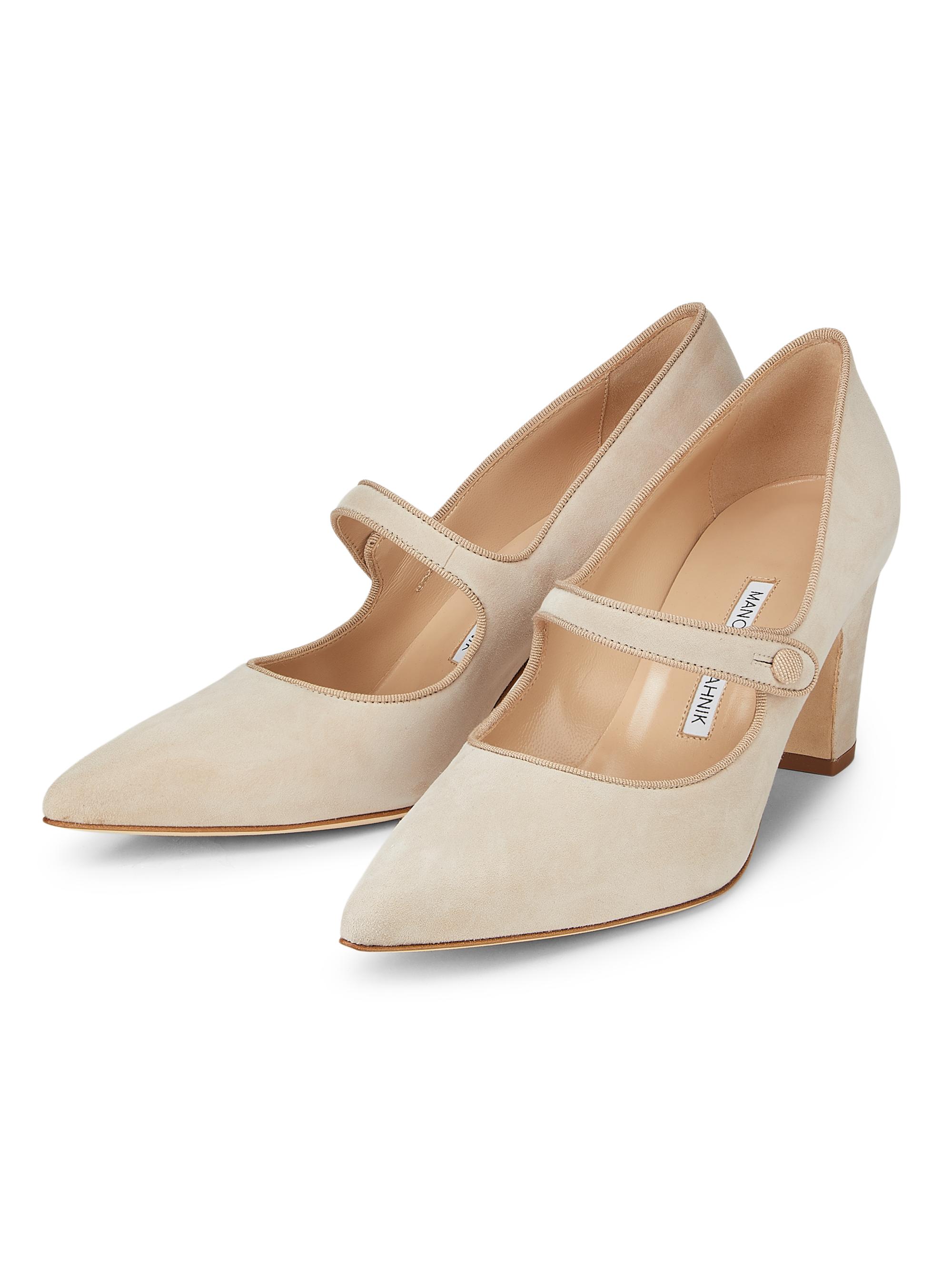 Manolo Blahnik Campariba Suede Block-Heel Pumps | Saks Fifth Avenue