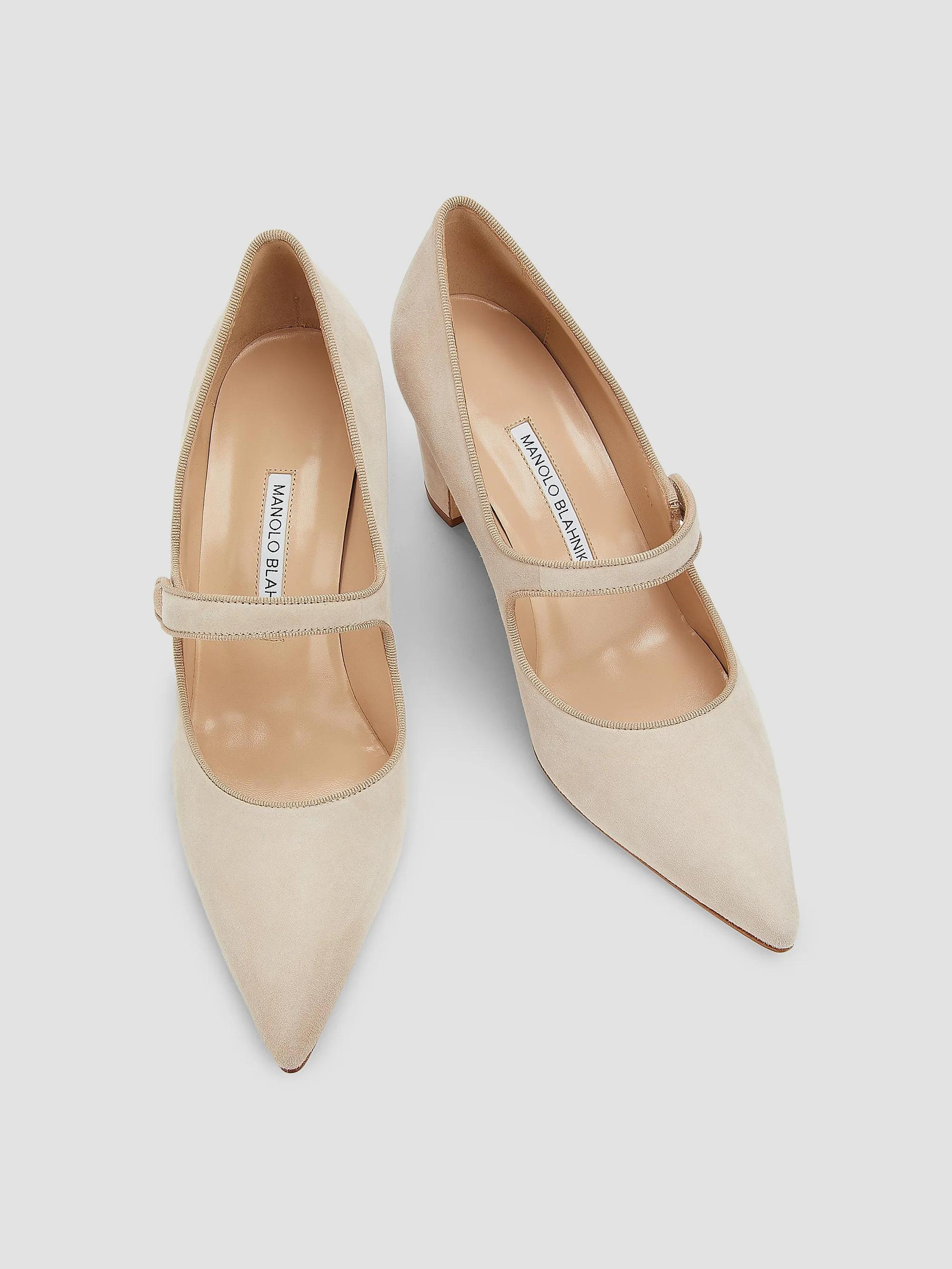Manolo Blahnik Campariba Suede Block-Heel Pumps | Saks Fifth Avenue