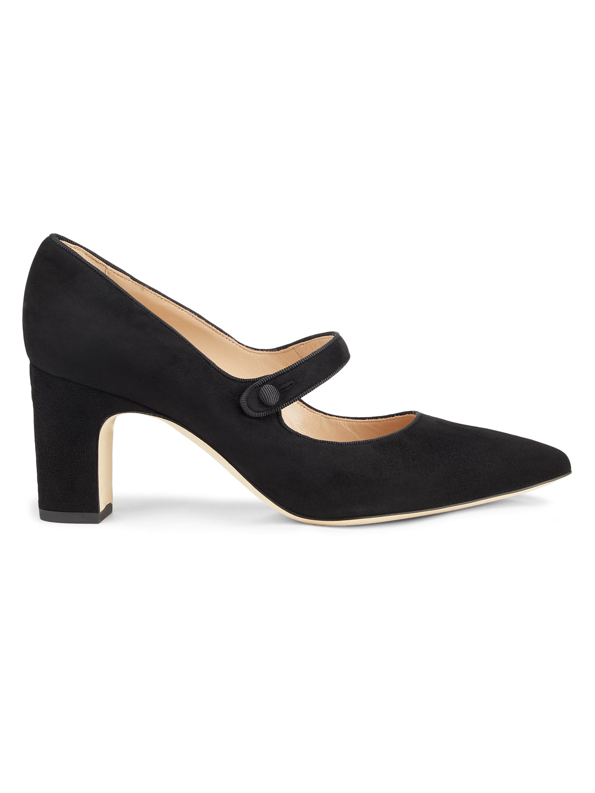 Manolo Blahnik Women's Campariba Suede Block-Heel Pumps - Black