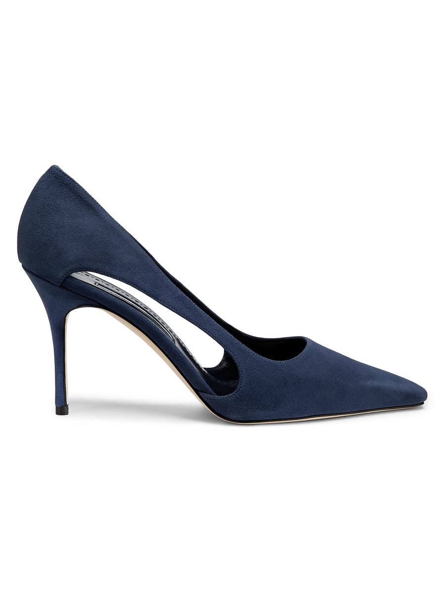 Manolo Blahnik Suede Cut-Out Pumps | Saks Fifth Avenue