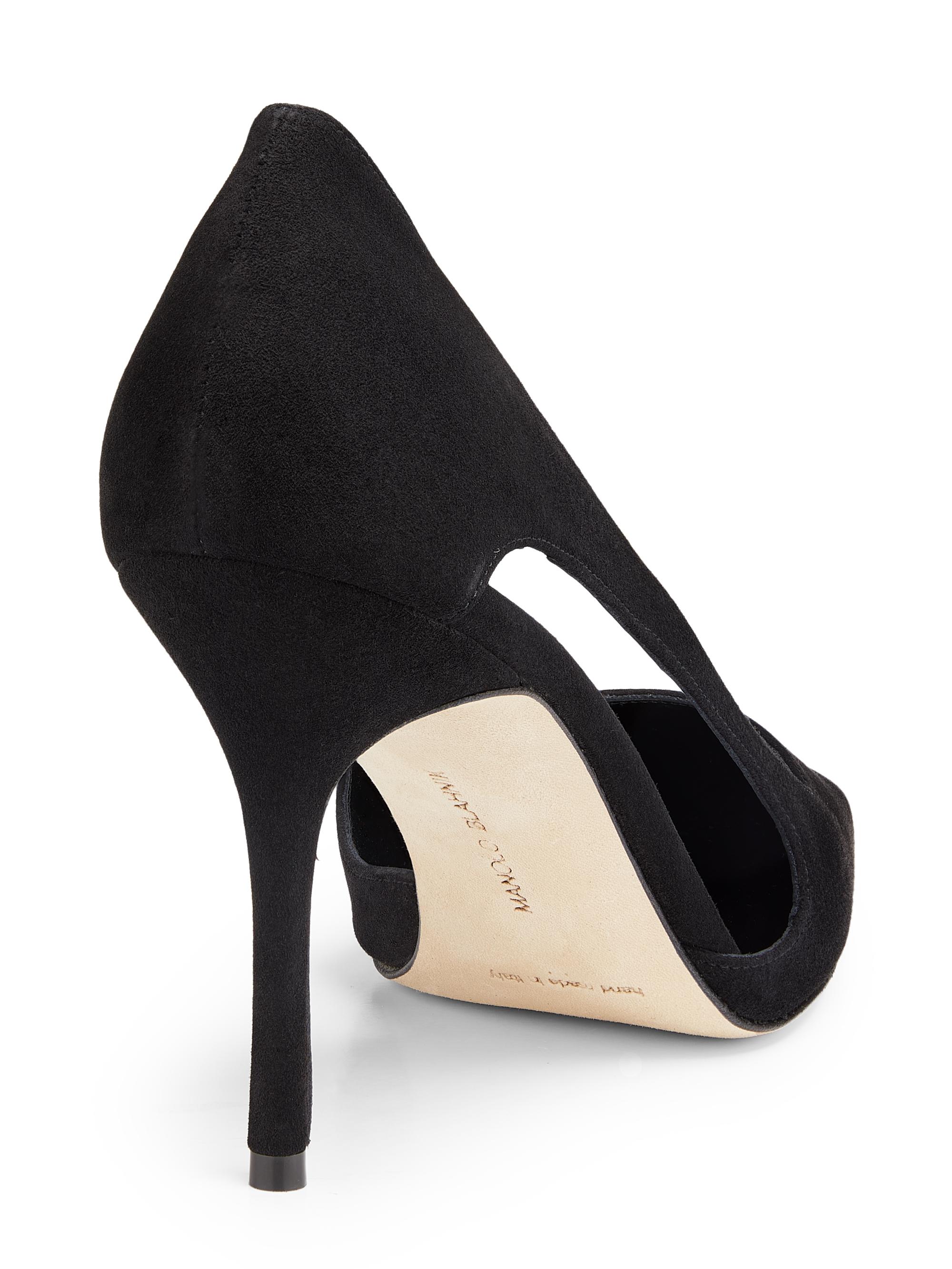 Manolo Blahnik Suede Cut-Out Pumps | Saks Fifth Avenue