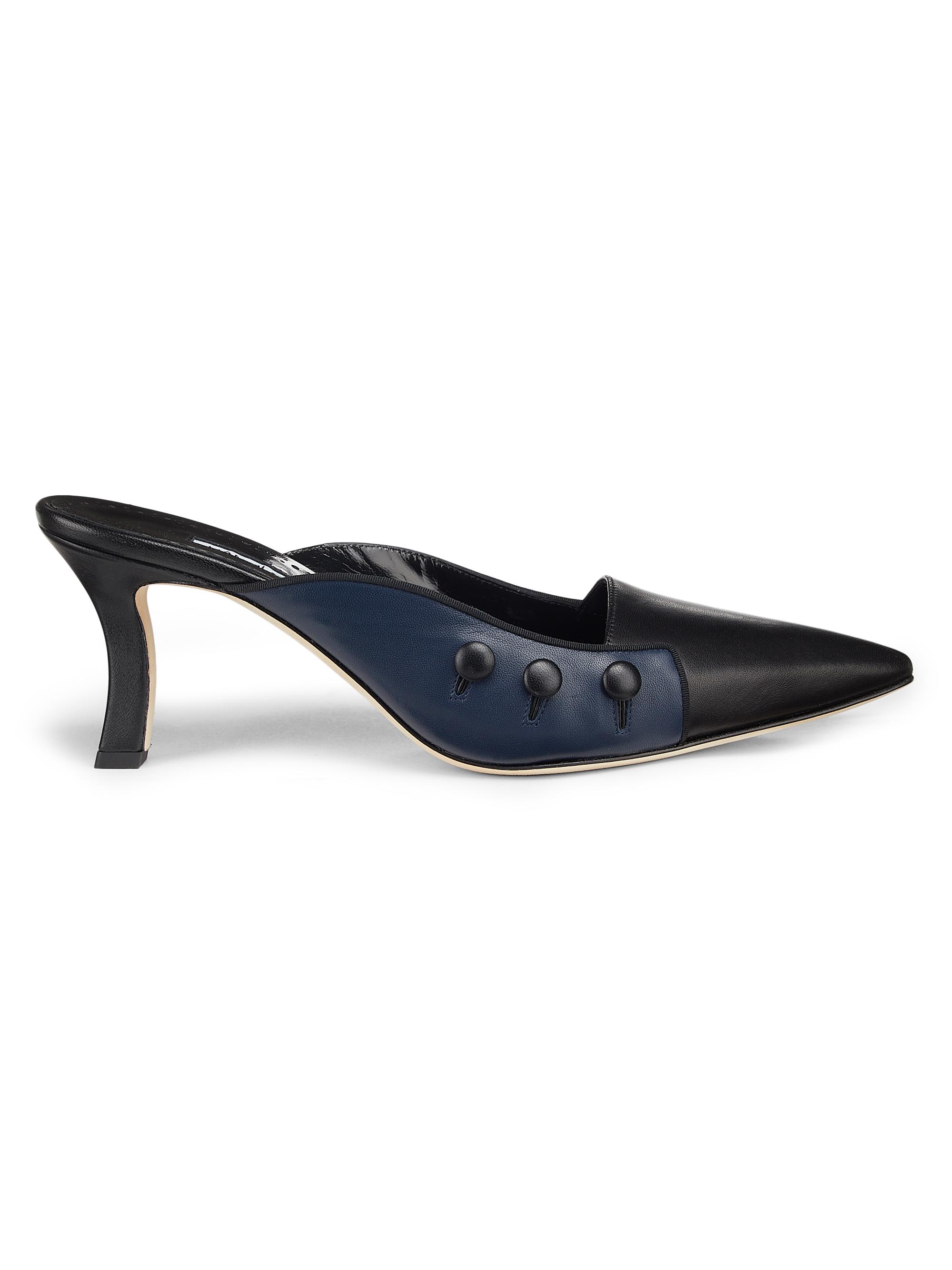 Manolo Blahnik Shogmu Jewel-Embellished Suede Mules | Saks Fifth