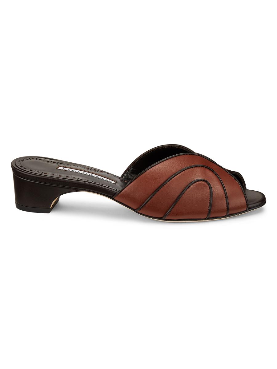 Manolo Blahnik Nikabo Leather Sandals | Saks Fifth Avenue