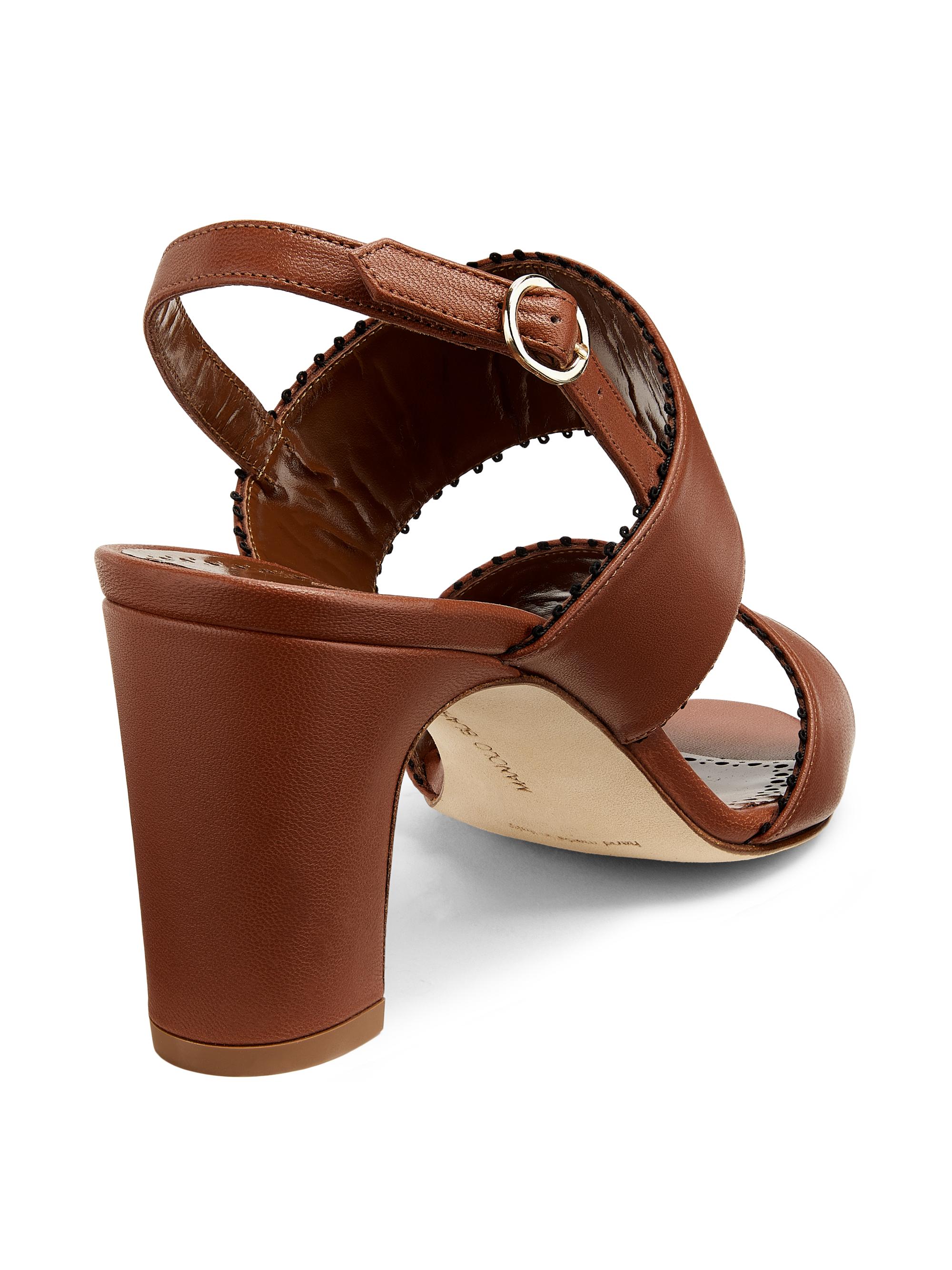 Manolo Blahnik Persio 70MM Leather Sandals | Saks Fifth Avenue