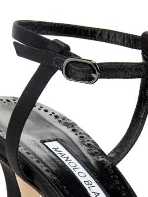 Manolo Blahnik Sufik Satin Embellished T-Strap Pumps | Saks Fifth