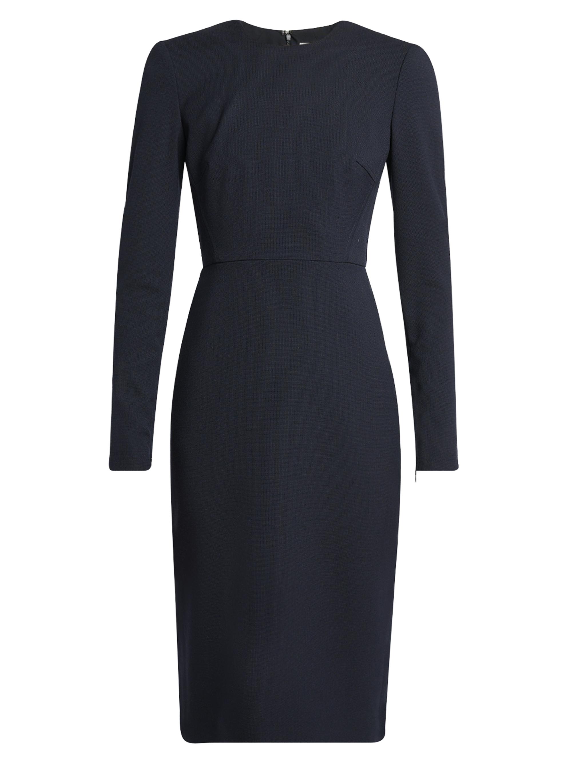 Victoria Beckham Women's Crepe Round Neck Knee-Length Dress - Navy
