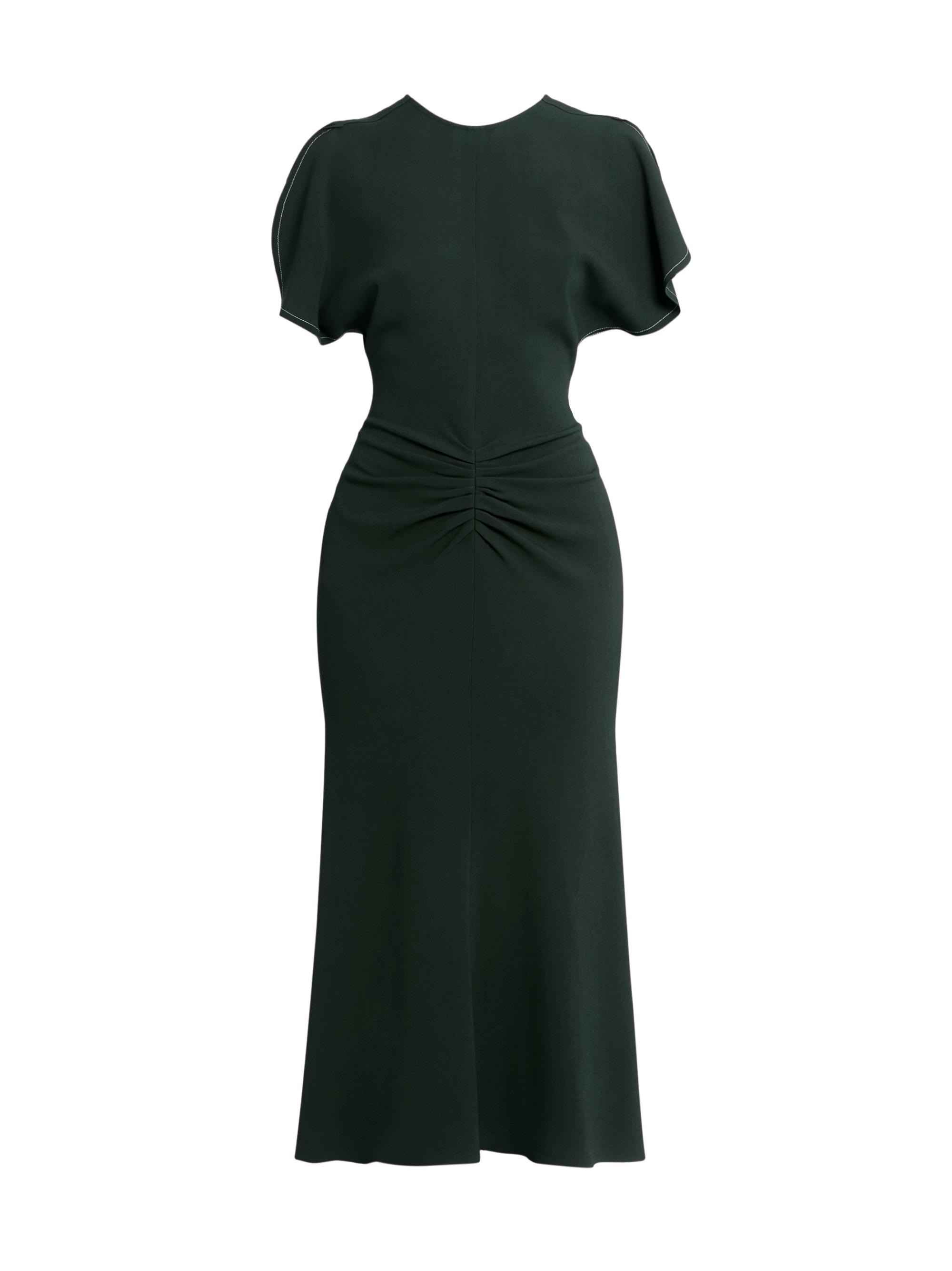Victoria Beckham Women's Draped Crepe Midi-Dress - Dark Pine