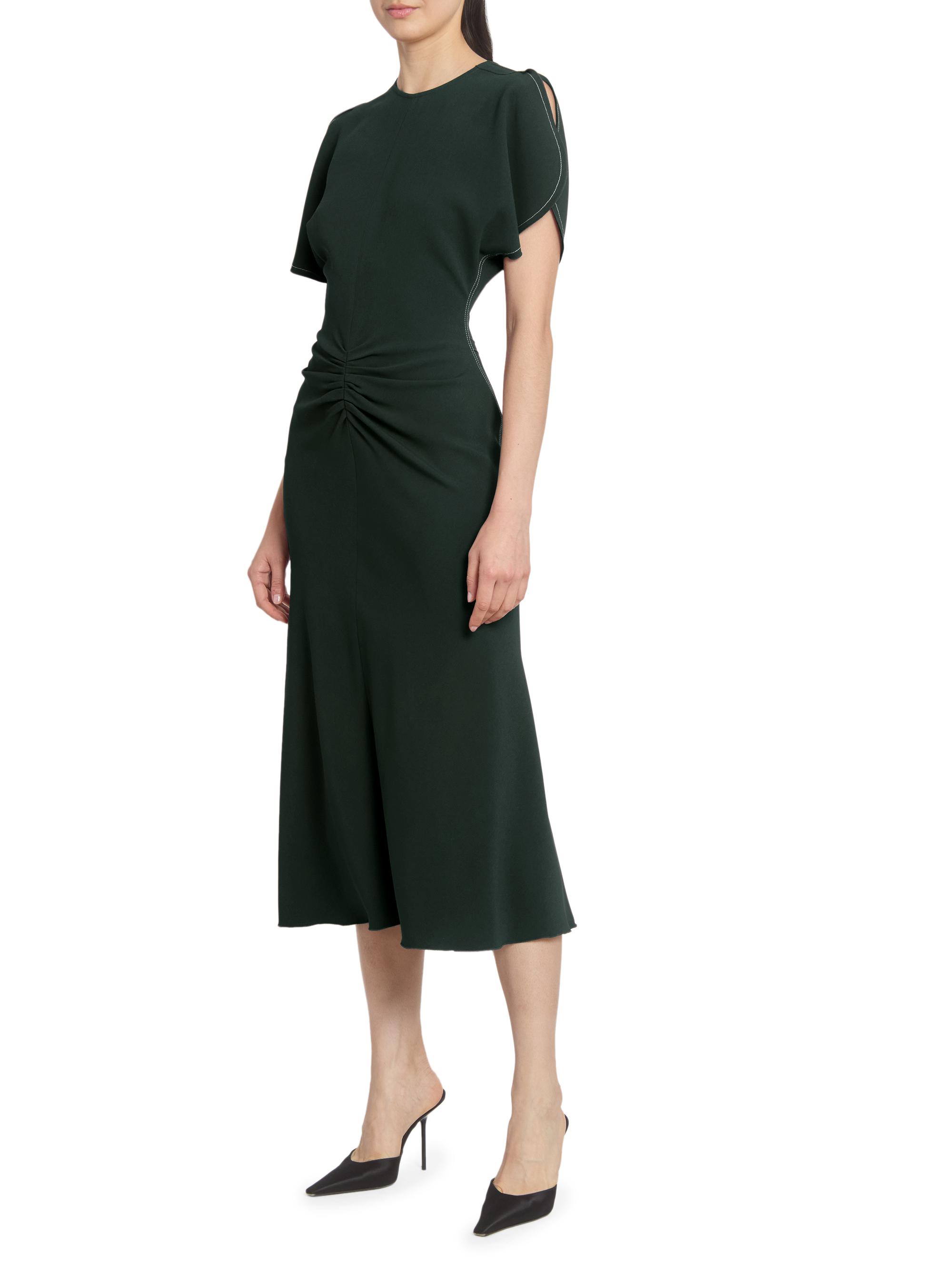 Victoria Beckham Draped Crepe Midi-Dress | Saks Fifth Avenue