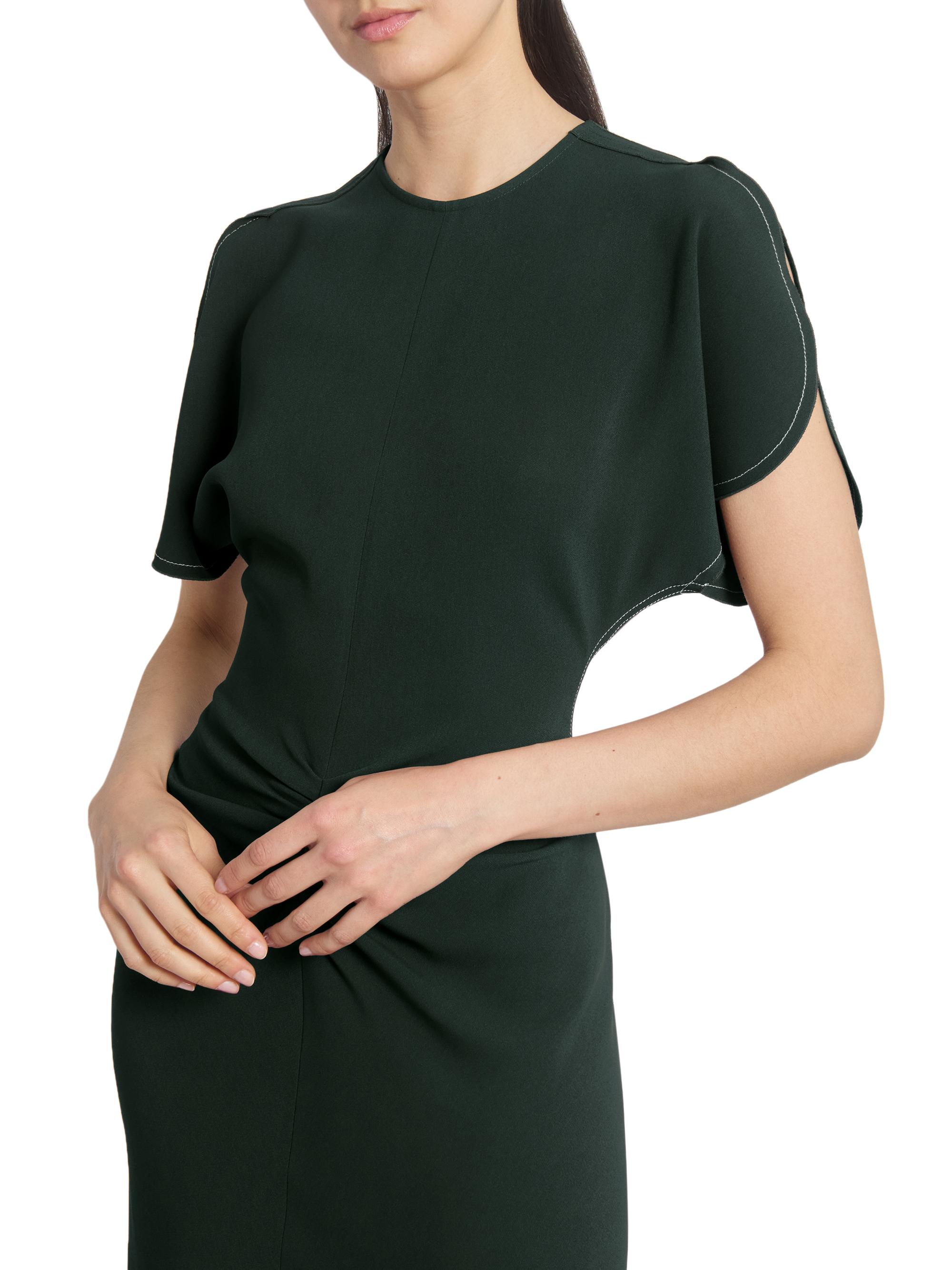 Victoria Beckham Draped Crepe Midi-Dress | Saks Fifth Avenue
