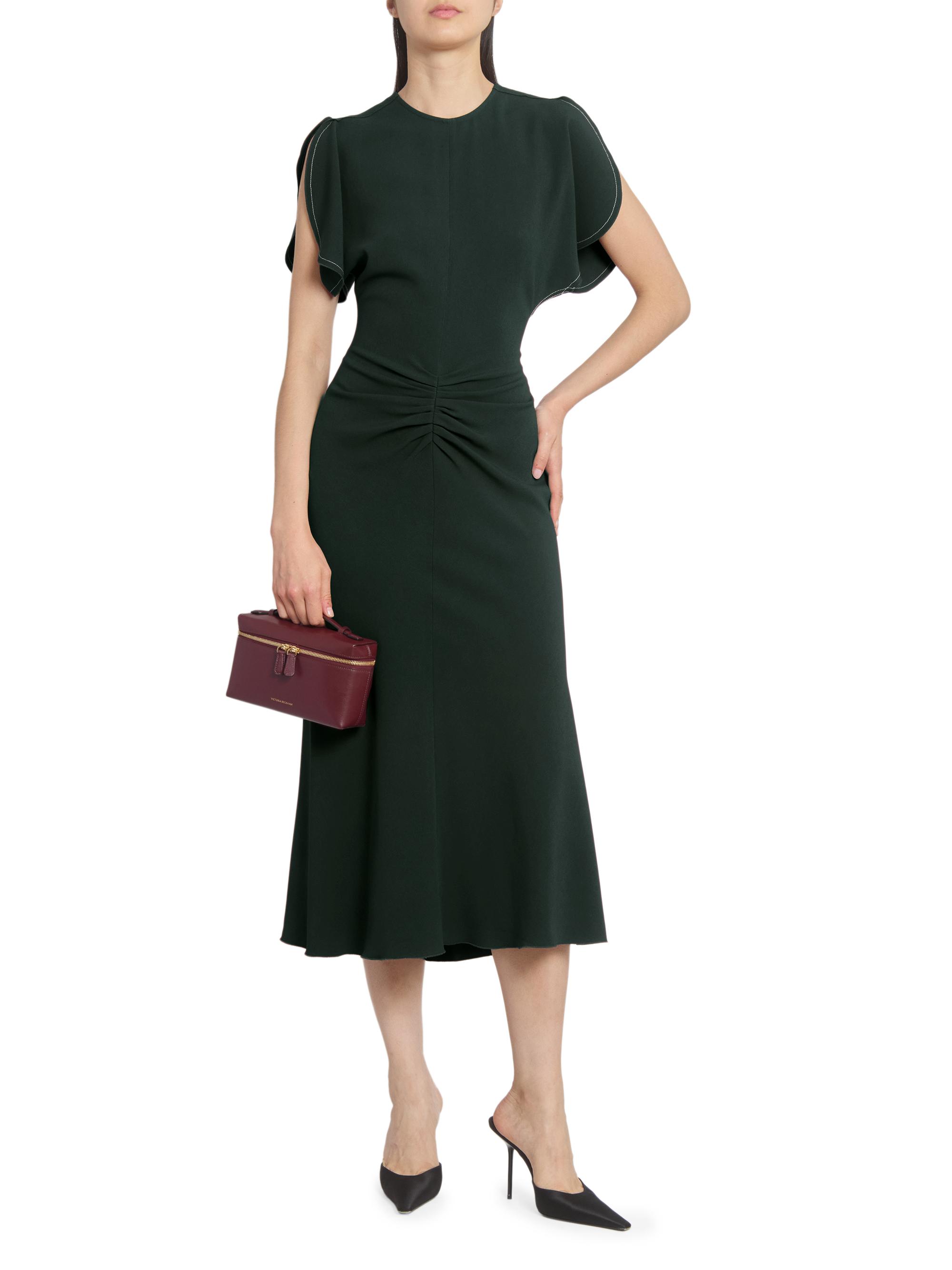Victoria Beckham Draped Crepe Midi-Dress | Saks Fifth Avenue