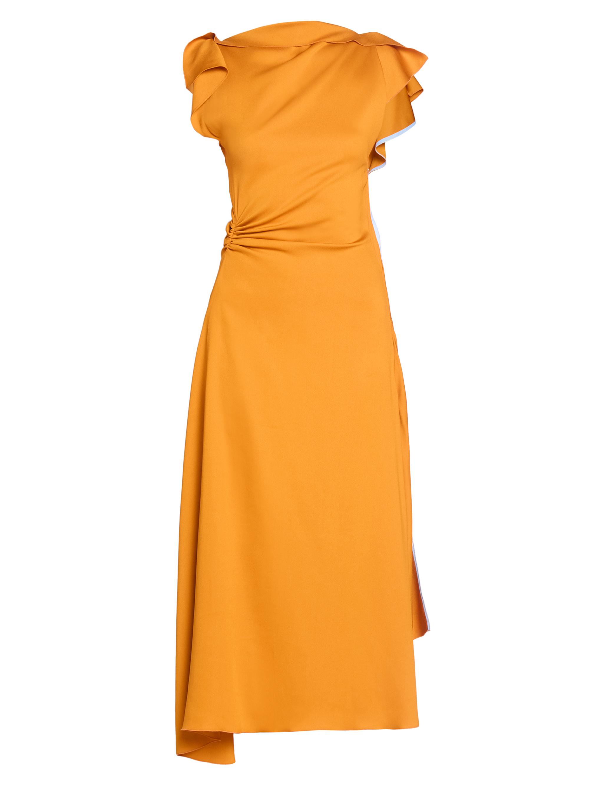 Victoria Beckham Women's Draped Jersey Maxi Dress - Sunset Orange