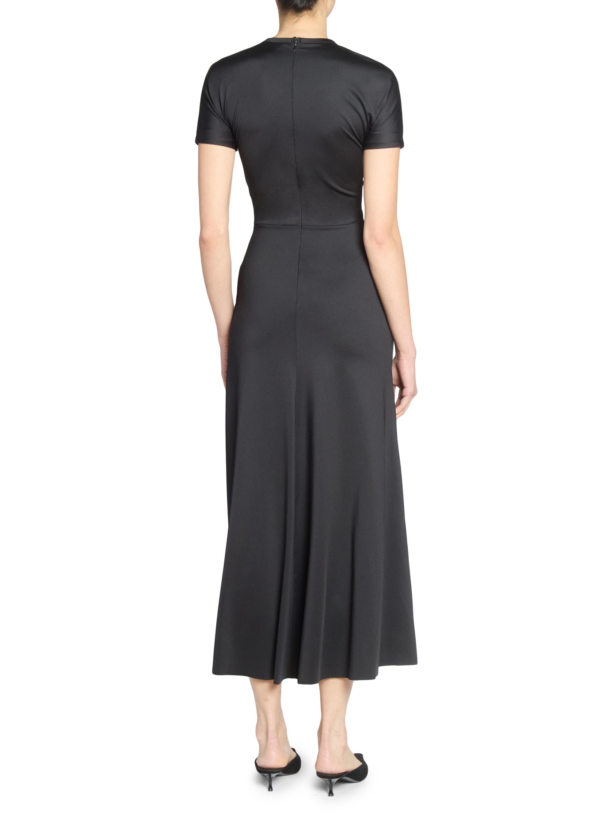 Victoria Beckham Women's Gathered Waist Midi T-Shirt Dress - Black - Size 14 UK/10 US
