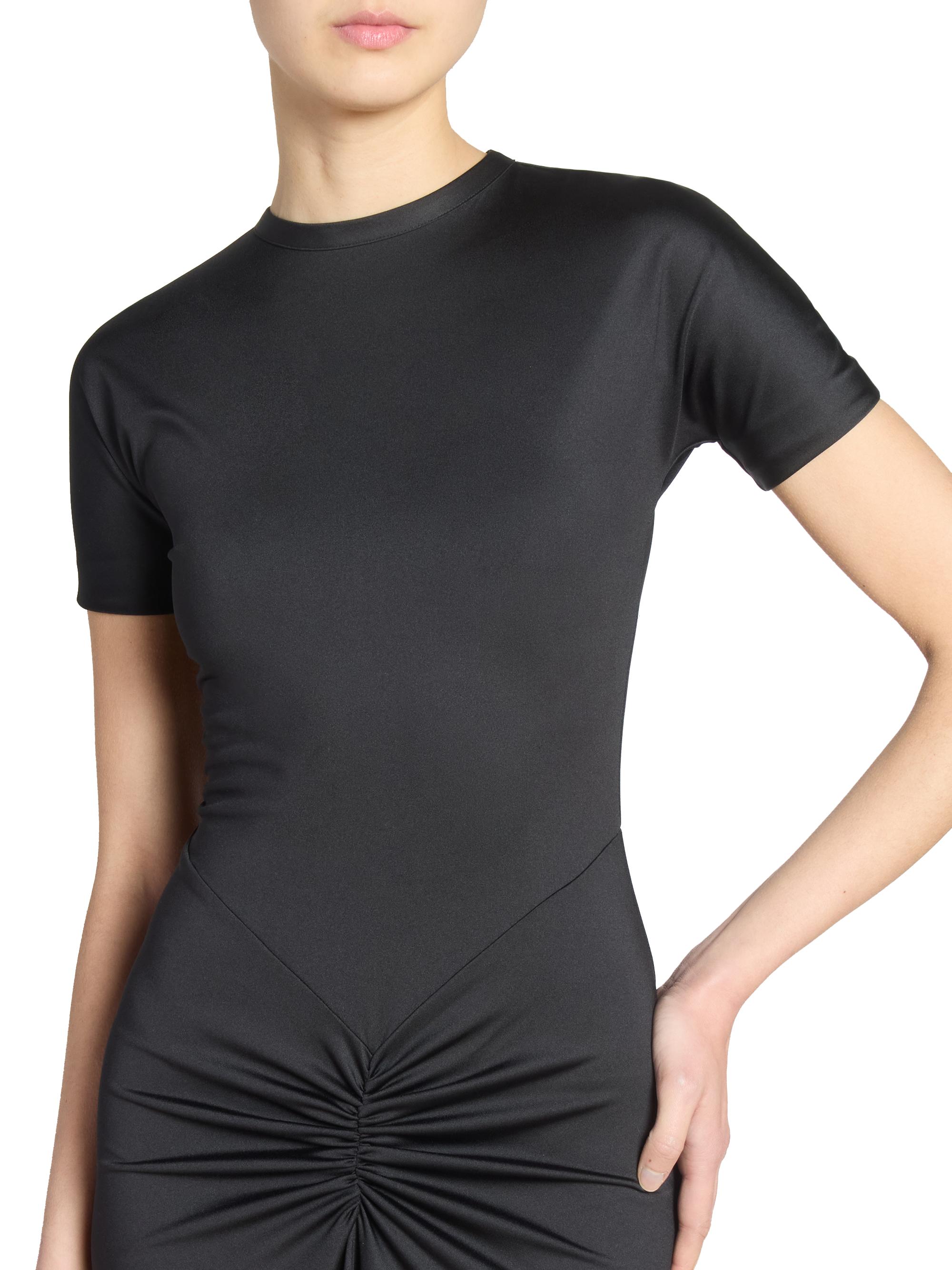 Victoria Beckham Women's Gathered Waist Midi T-Shirt Dress - Black - Size 14 UK/10 US