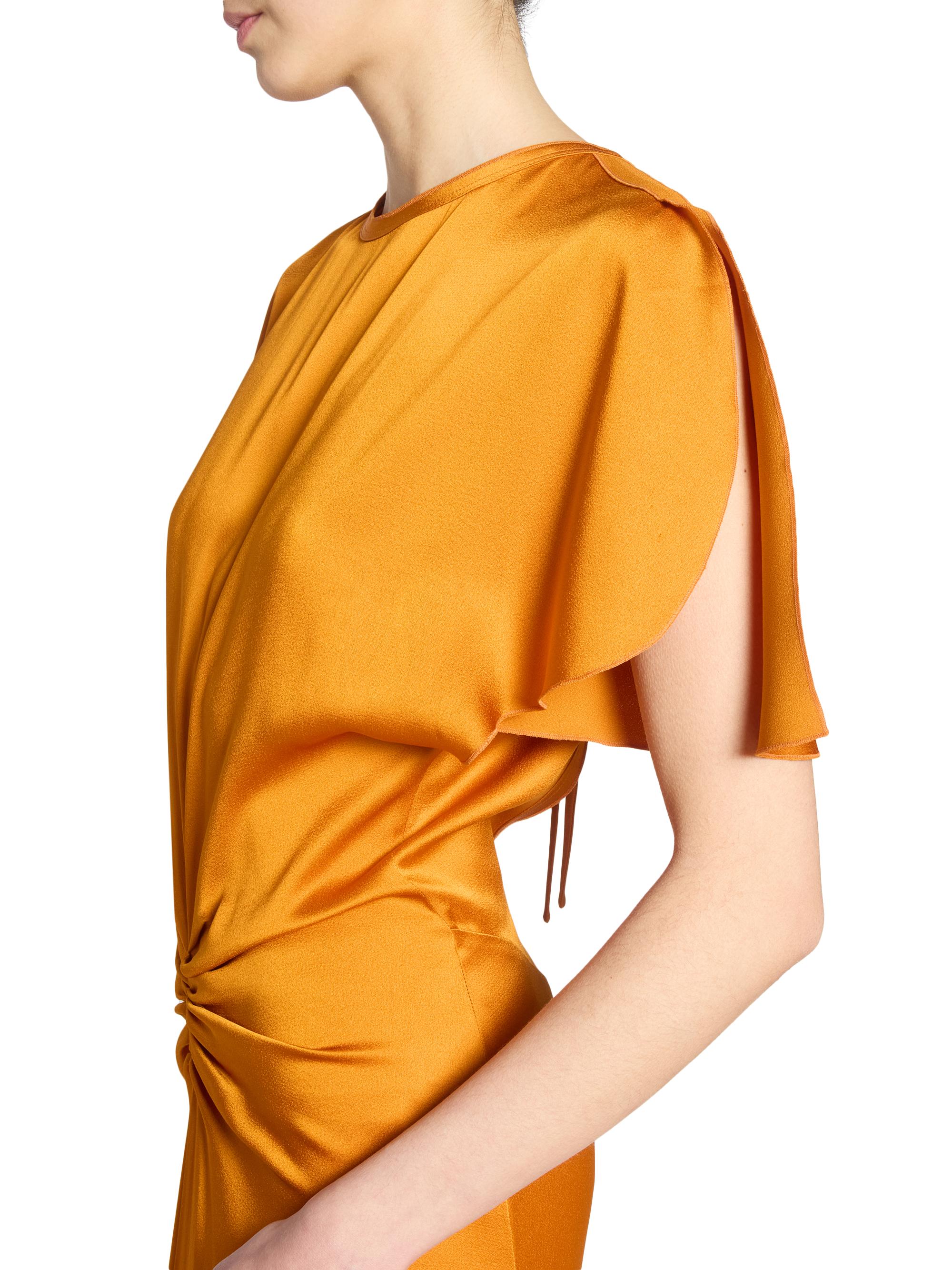 Victoria Beckham Gathered Satin Maxi-Dress | Saks Fifth Avenue
