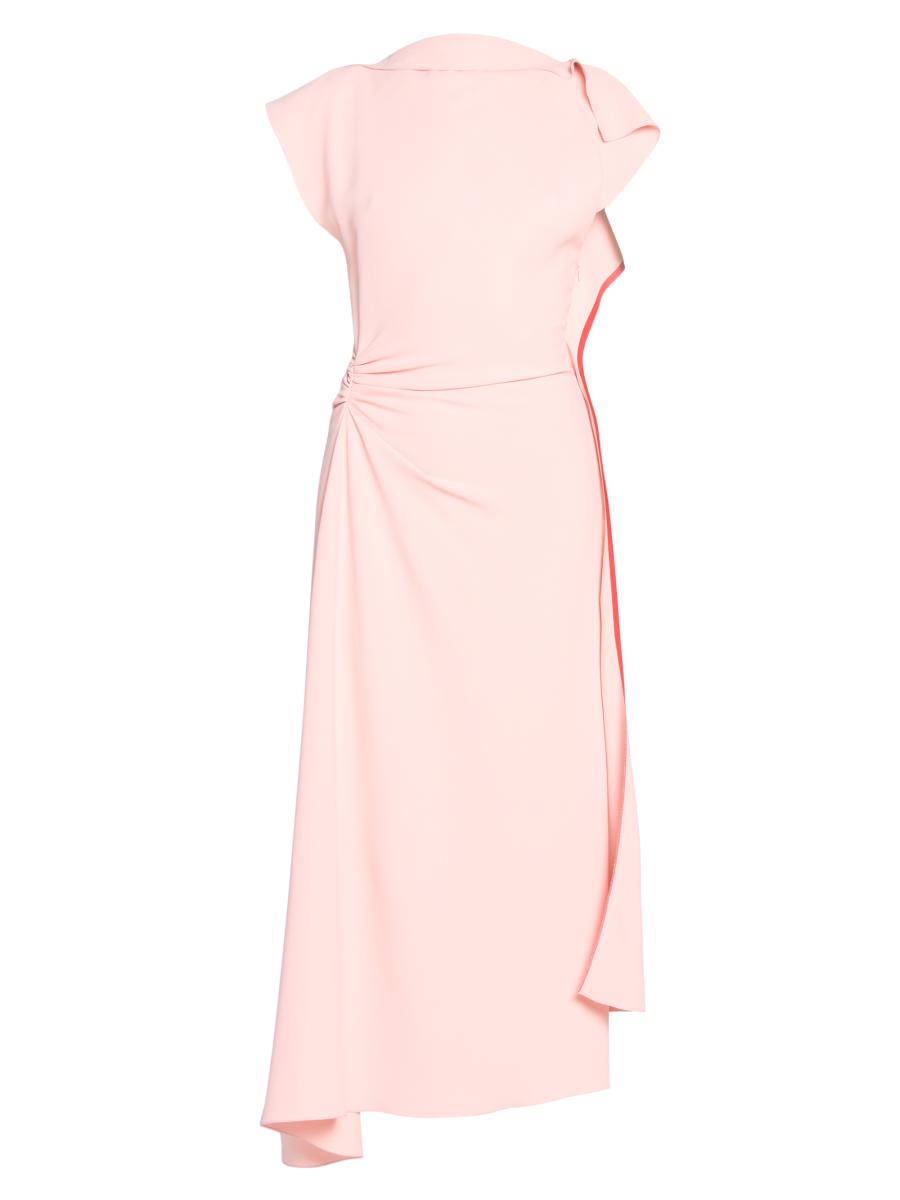 Victoria Beckham Gathered Asymmetric Midi-Dress | Saks Fifth