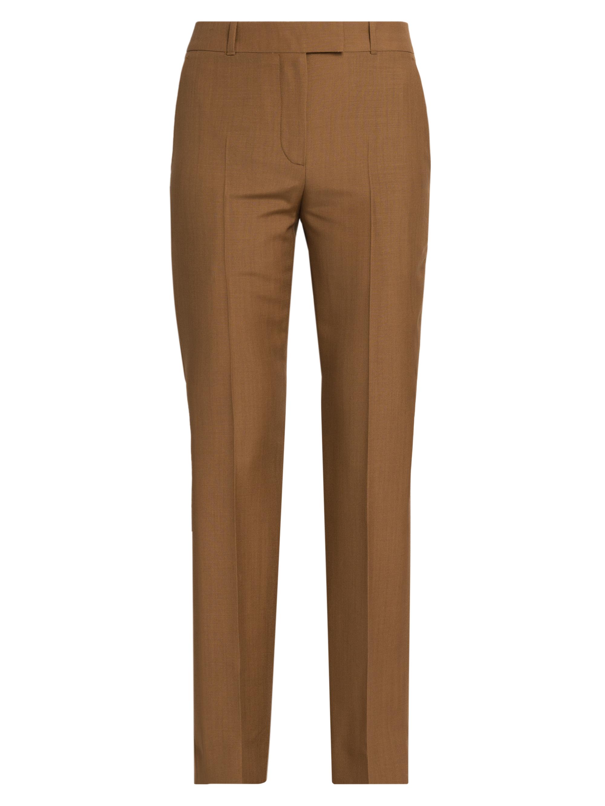 McQueen Women's Wool-Mohair Trousers - Dark Camel