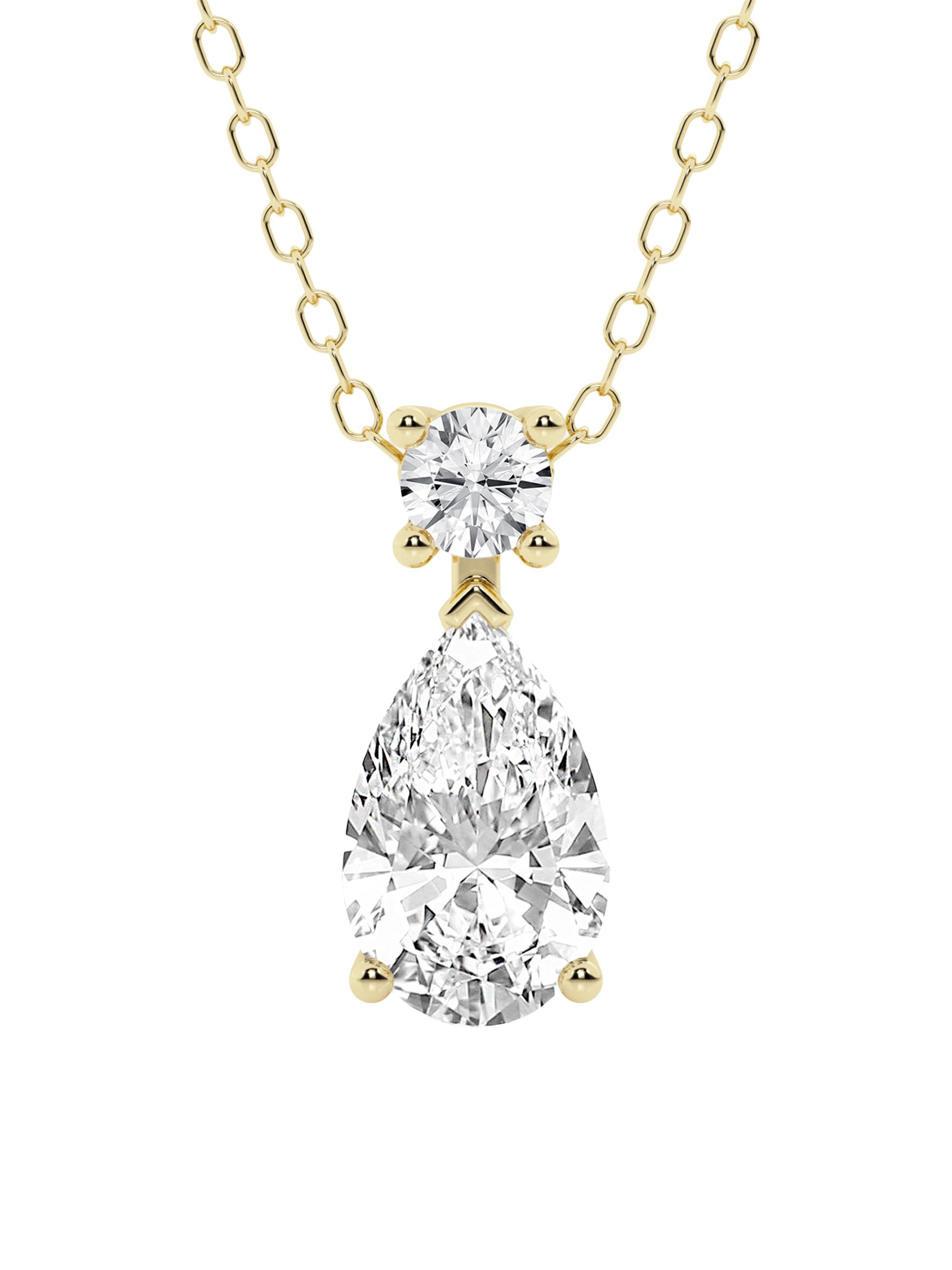 Saks Fifth Avenue Collection Women's 14K Gold & 1.00 TCW Lab-Grown Diamond Pendant Necklace - Yellow Gold