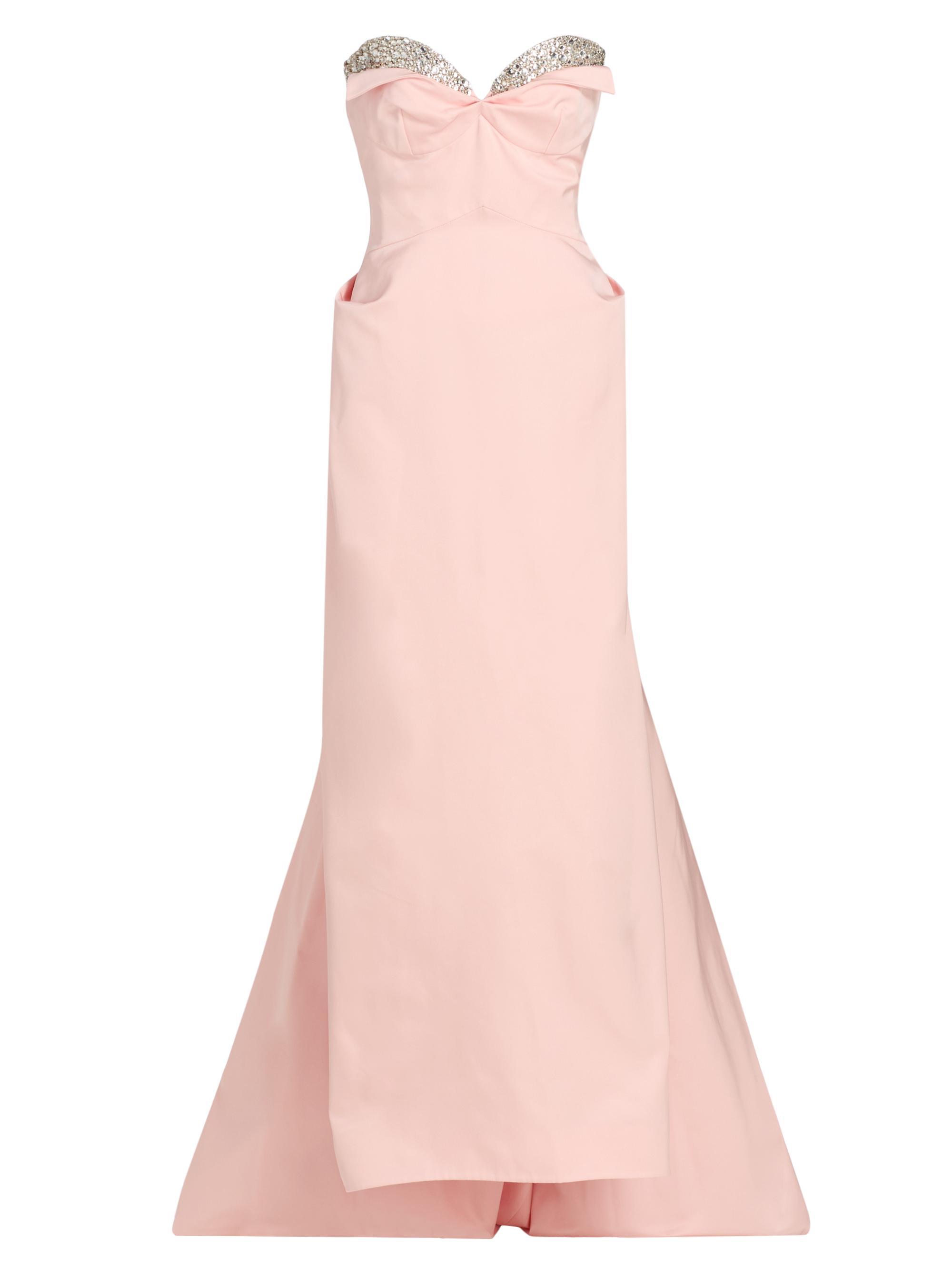 McQueen Women's Crystal Embroidered Silk-Blend Duchess Evening Gown - Rose