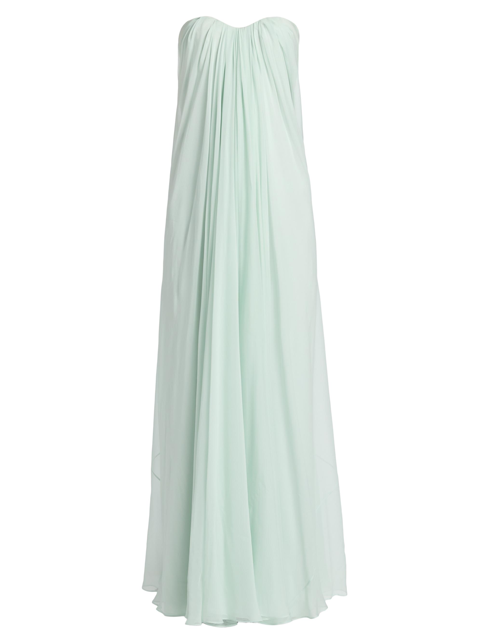 McQueen Women's Draped Bustier Strapless Gown - Glass