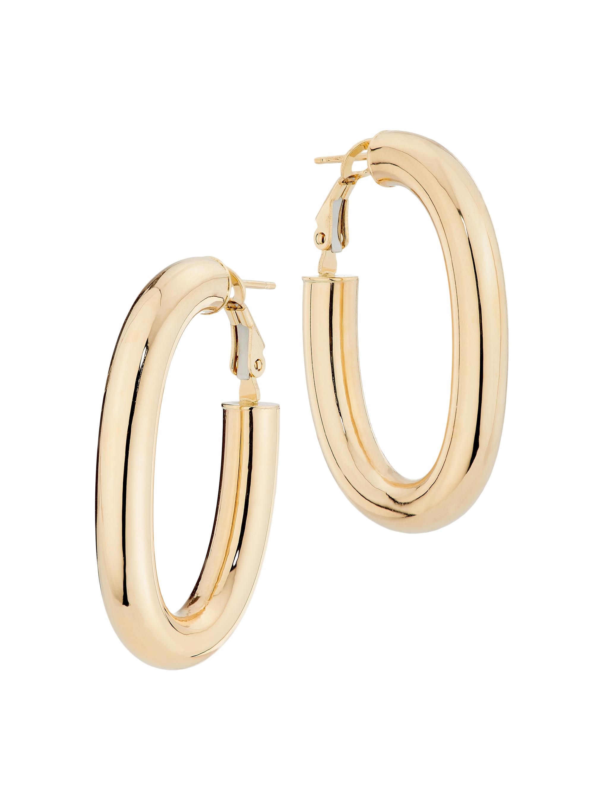 Saks Fifth Avenue Collection Women's 14K Yellow Gold Oval Hoop Earrings/5.8MM x 41.1MM - Yellow Gold