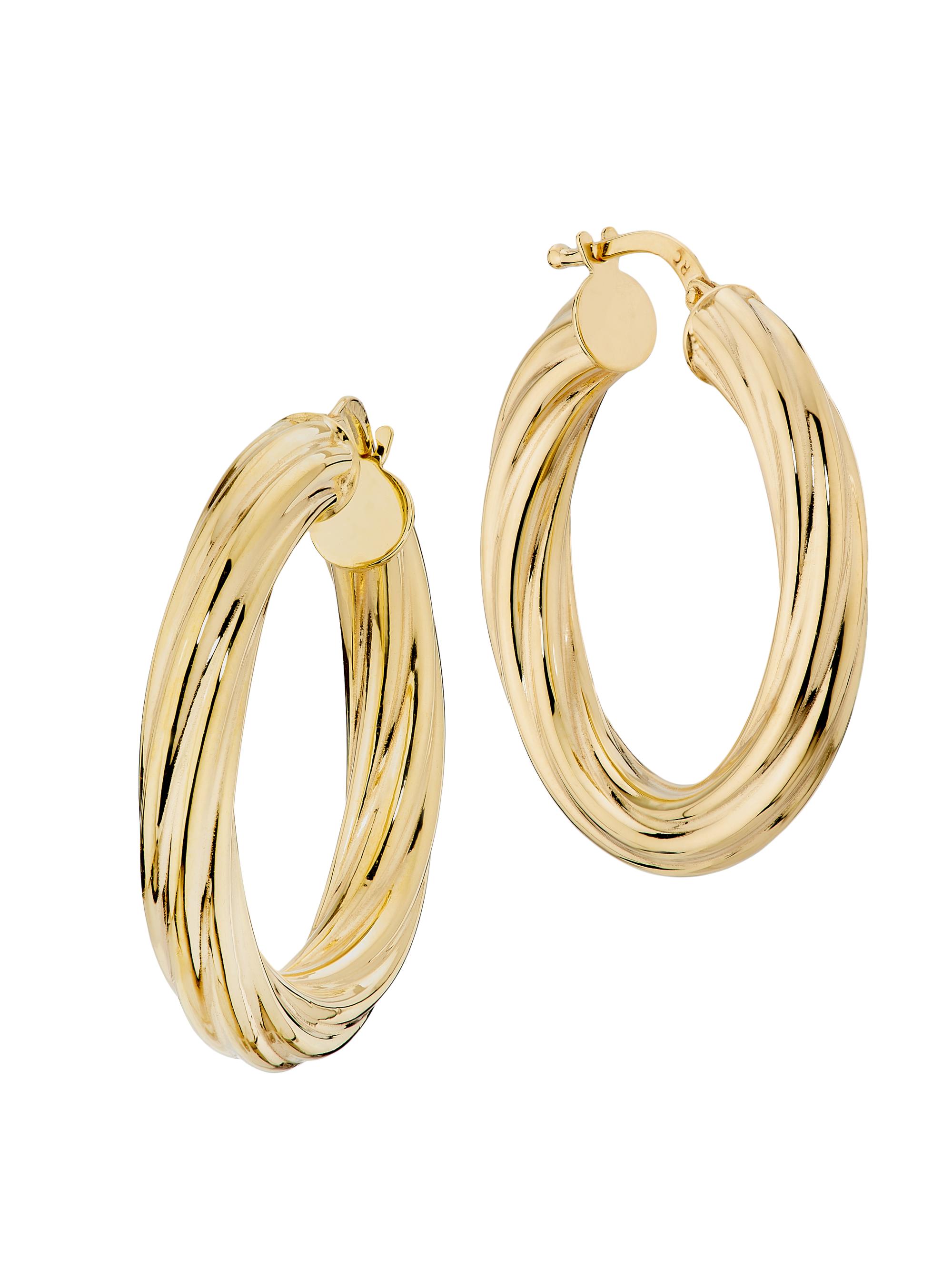 Saks Fifth Avenue Collection Women's 14K Yellow Gold Twisted Hoop Earrings/4.4MM x 30.6MM - Yellow Gold