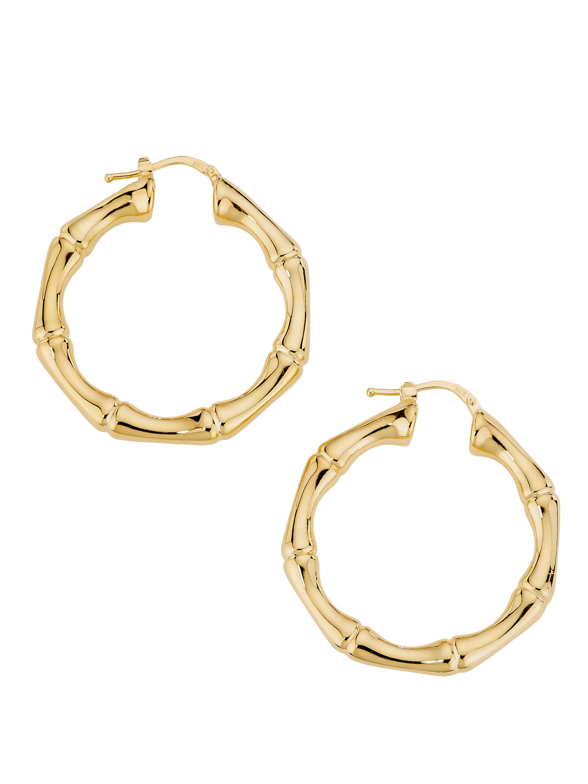 Saks Fifth Avenue Collection Women's 14K Yellow Gold Bamboo Hoop Earrings/38MM - Yellow Gold