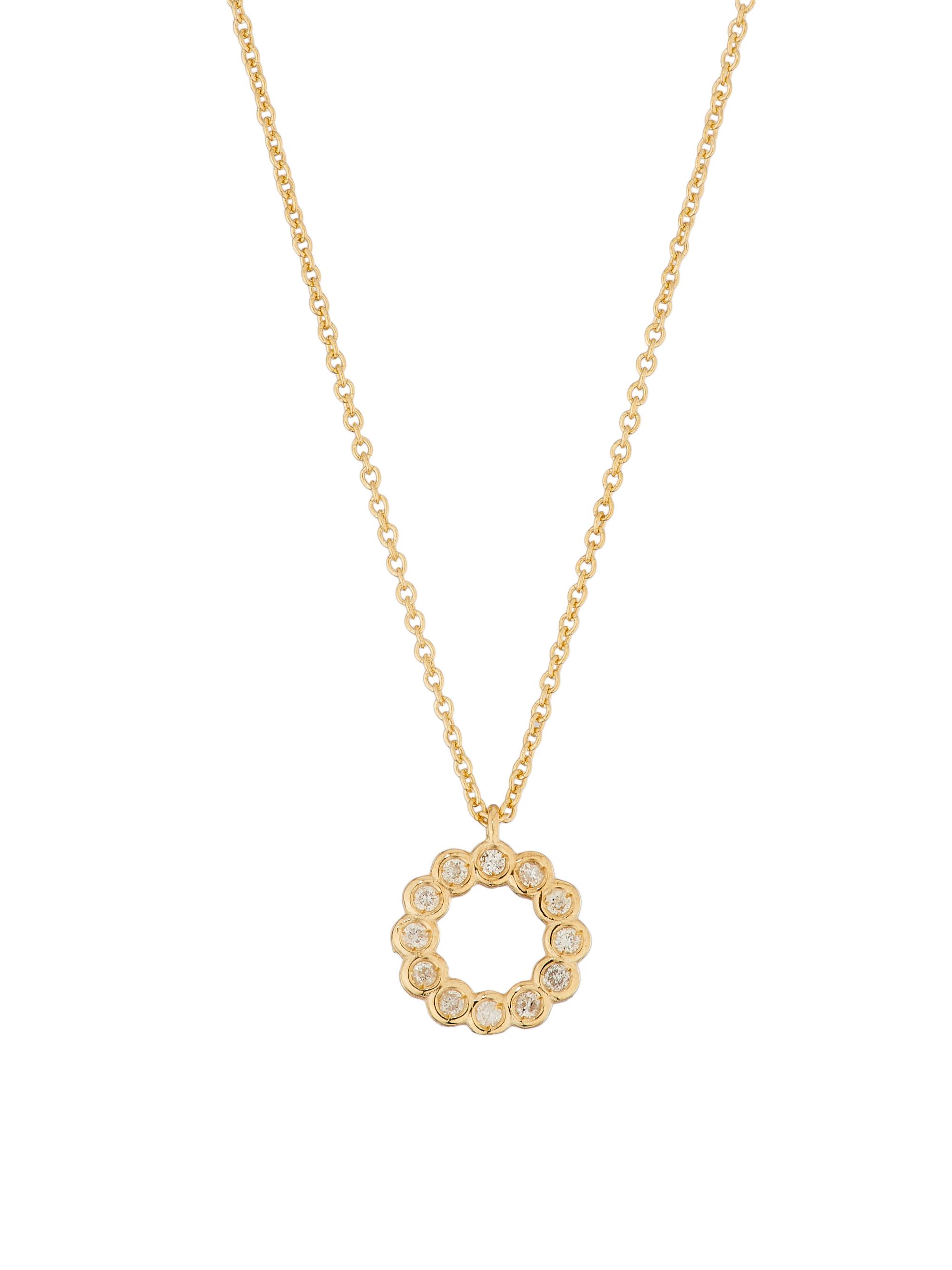 Saks Fifth Avenue Collection Women's 14K Yellow Gold & 0.06 TCW Diamond Circle Pendant Necklace - Yellow Gold