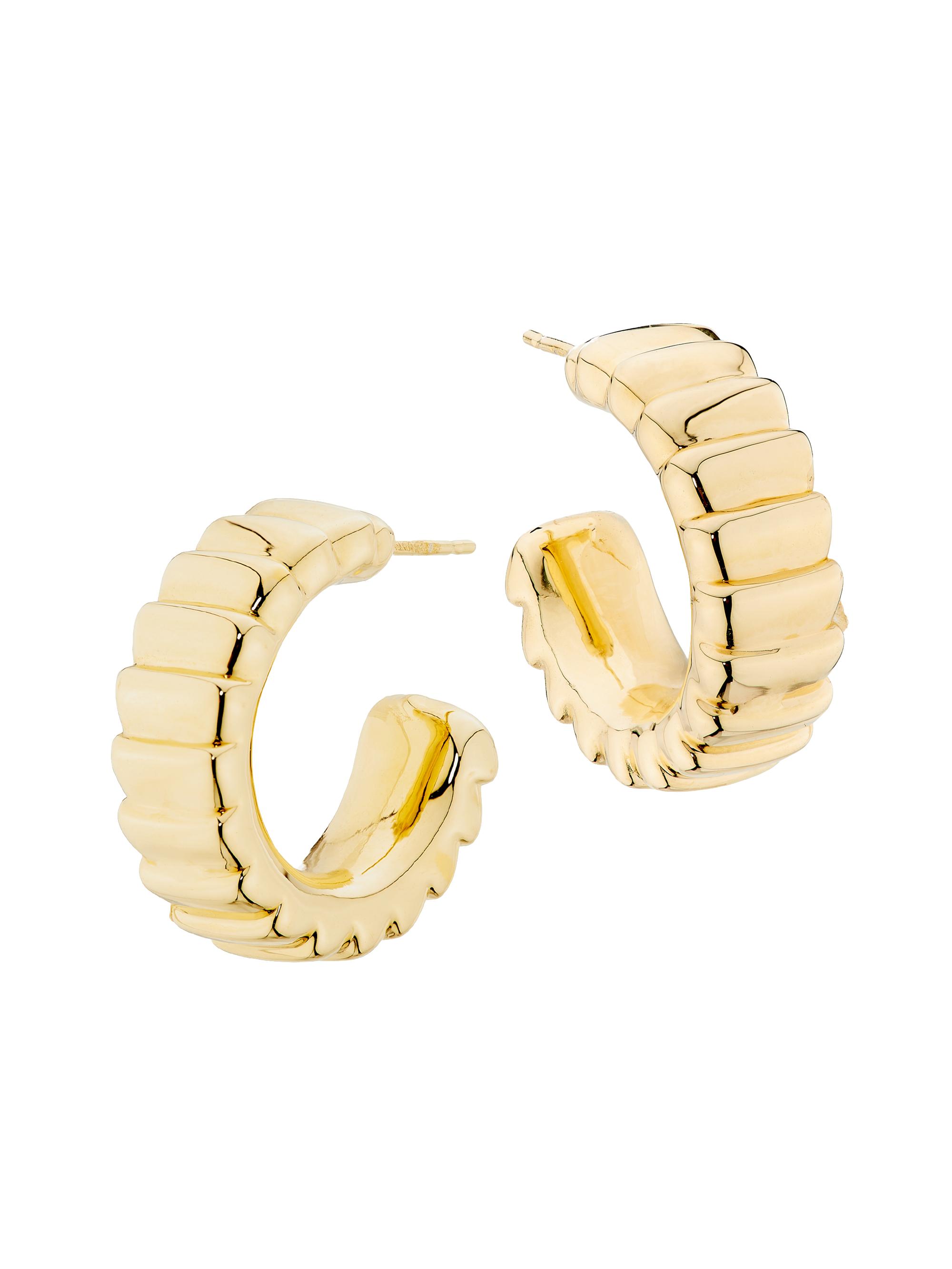 Saks Fifth Avenue Collection Women's 14K Yellow Gold Fluted Hoop Earrings/8MM x 22.7MM - Yellow Gold