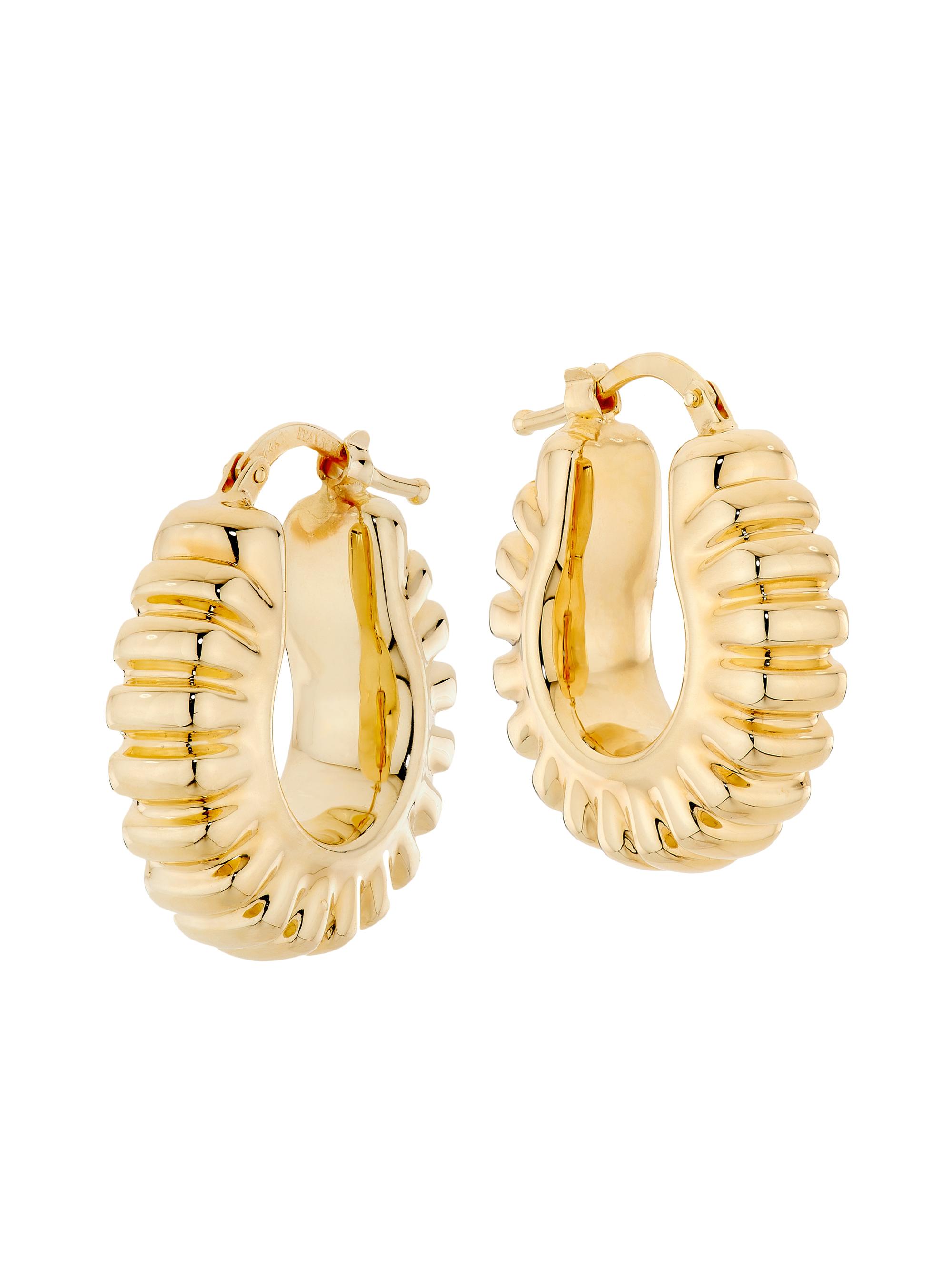 Saks Fifth Avenue Collection Women's 14K Yellow Gold Puffy Fluted Hoop Earrings - Yellow Gold