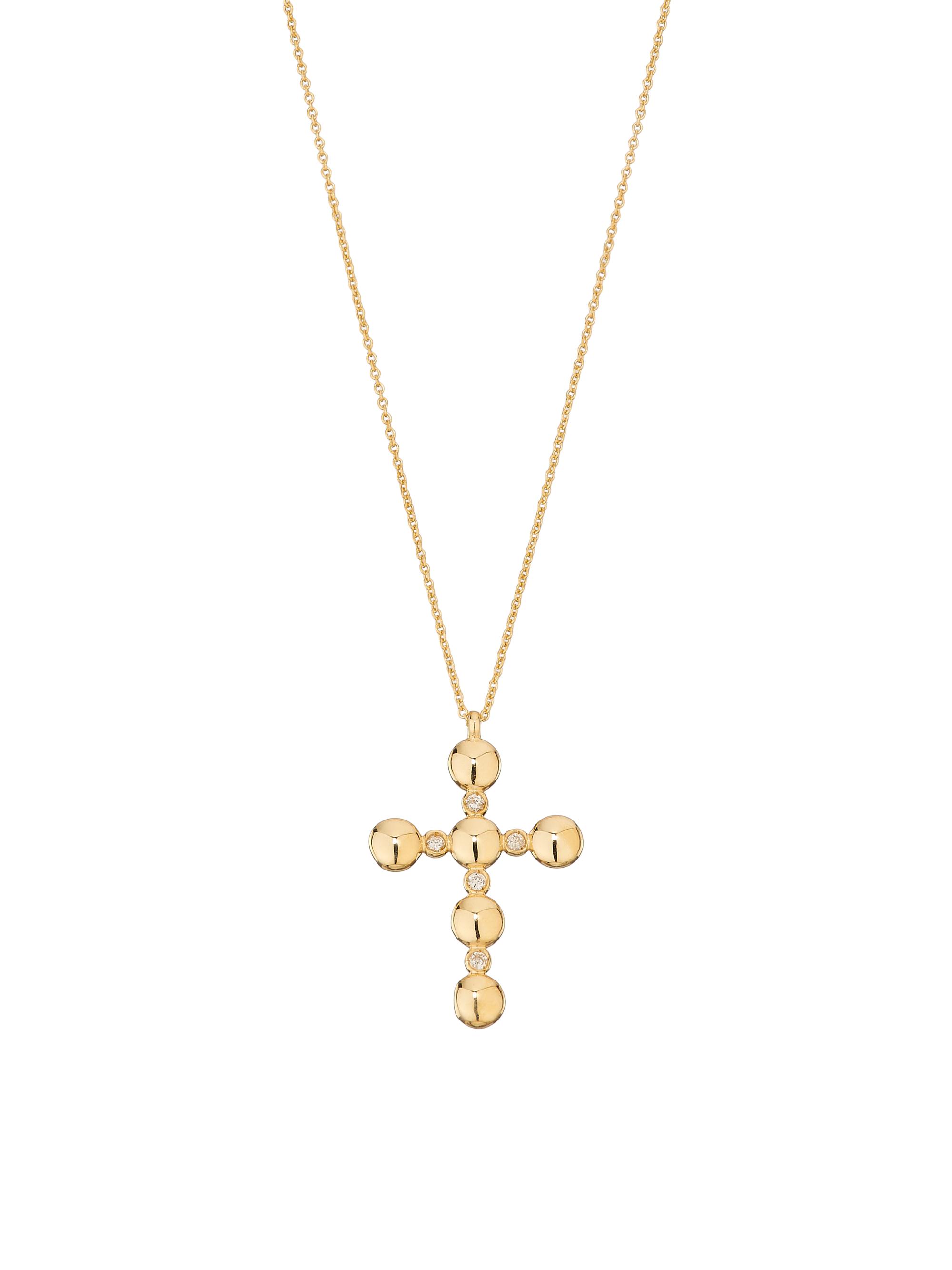 Saks Fifth Avenue Collection Women's 14K Yellow Gold & 0.05 TCW Diamond Cross Pendant Necklace - Yellow Gold