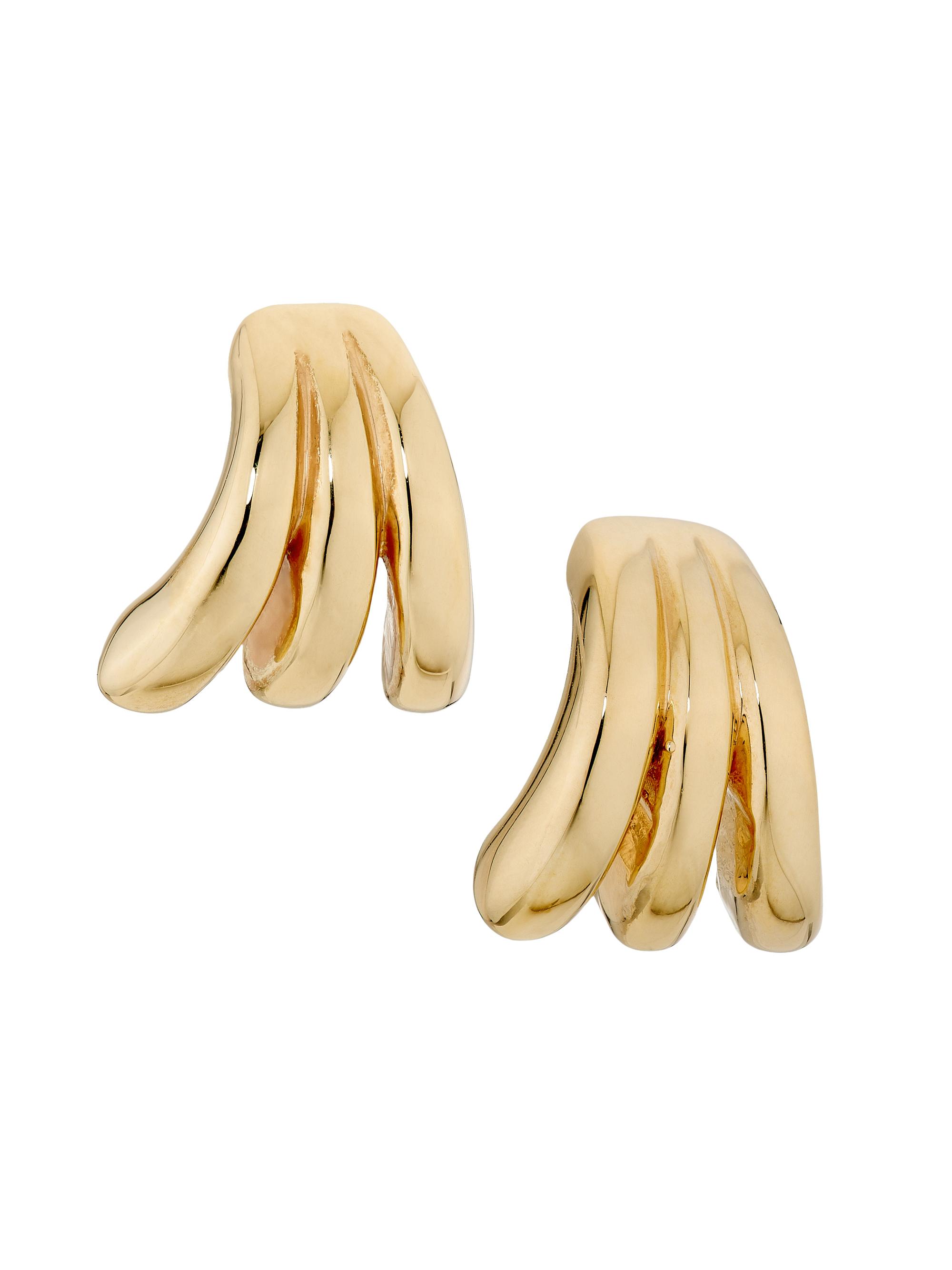 Saks Fifth Avenue Collection Women's 14K Yellow Gold Triple-Row Half-Huggie Earrings - Yellow Gold