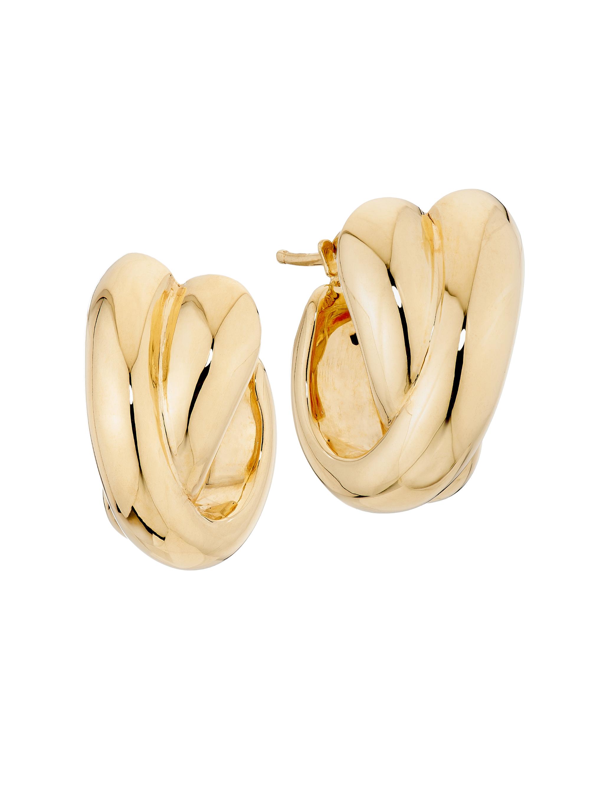 Saks Fifth Avenue Collection Women's 14K Yellow Gold Crisscross Hoop Earrings/20MM x 19MM - Yellow Gold