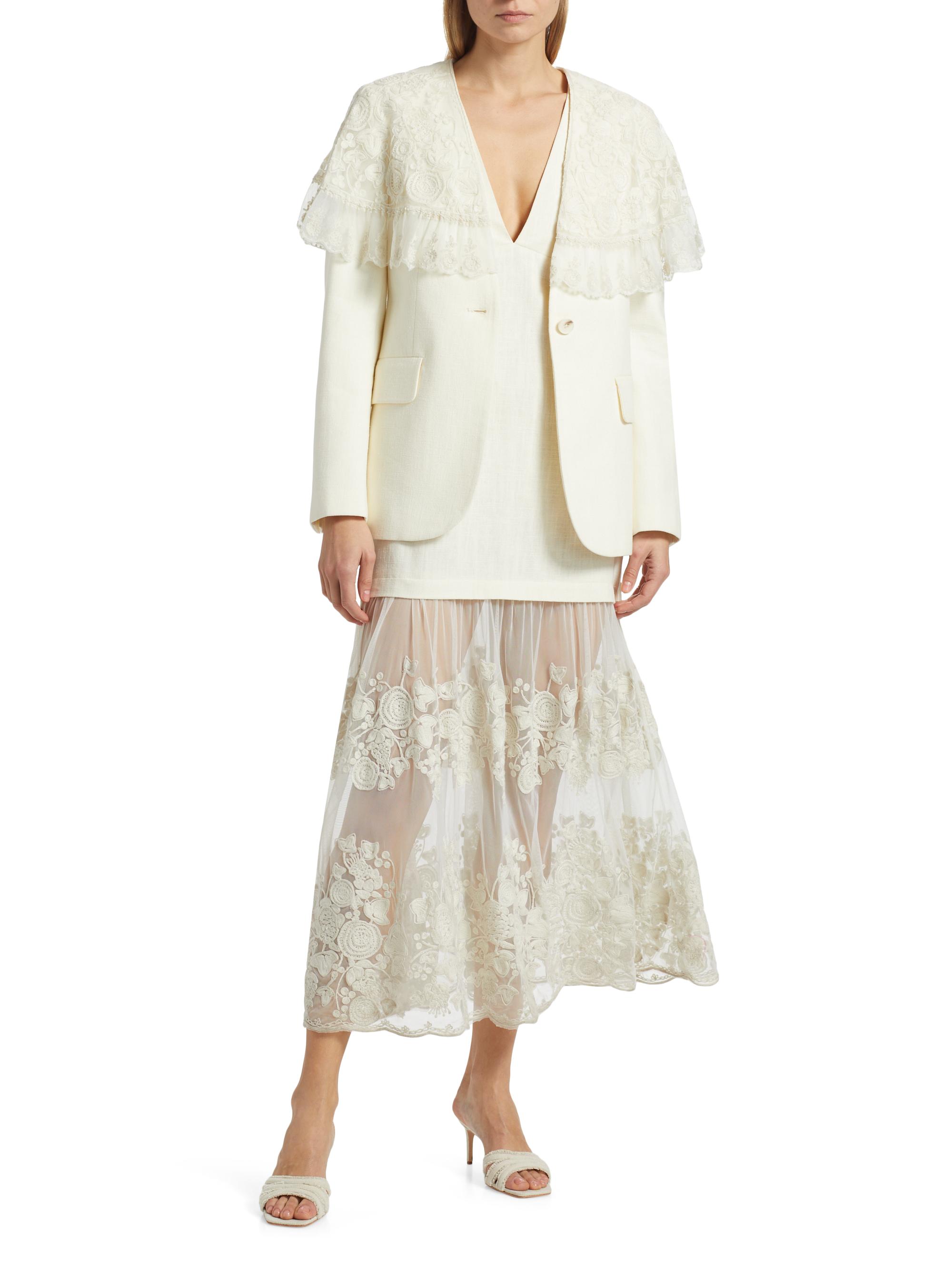 Arielle Lace Linen Midi-Dress