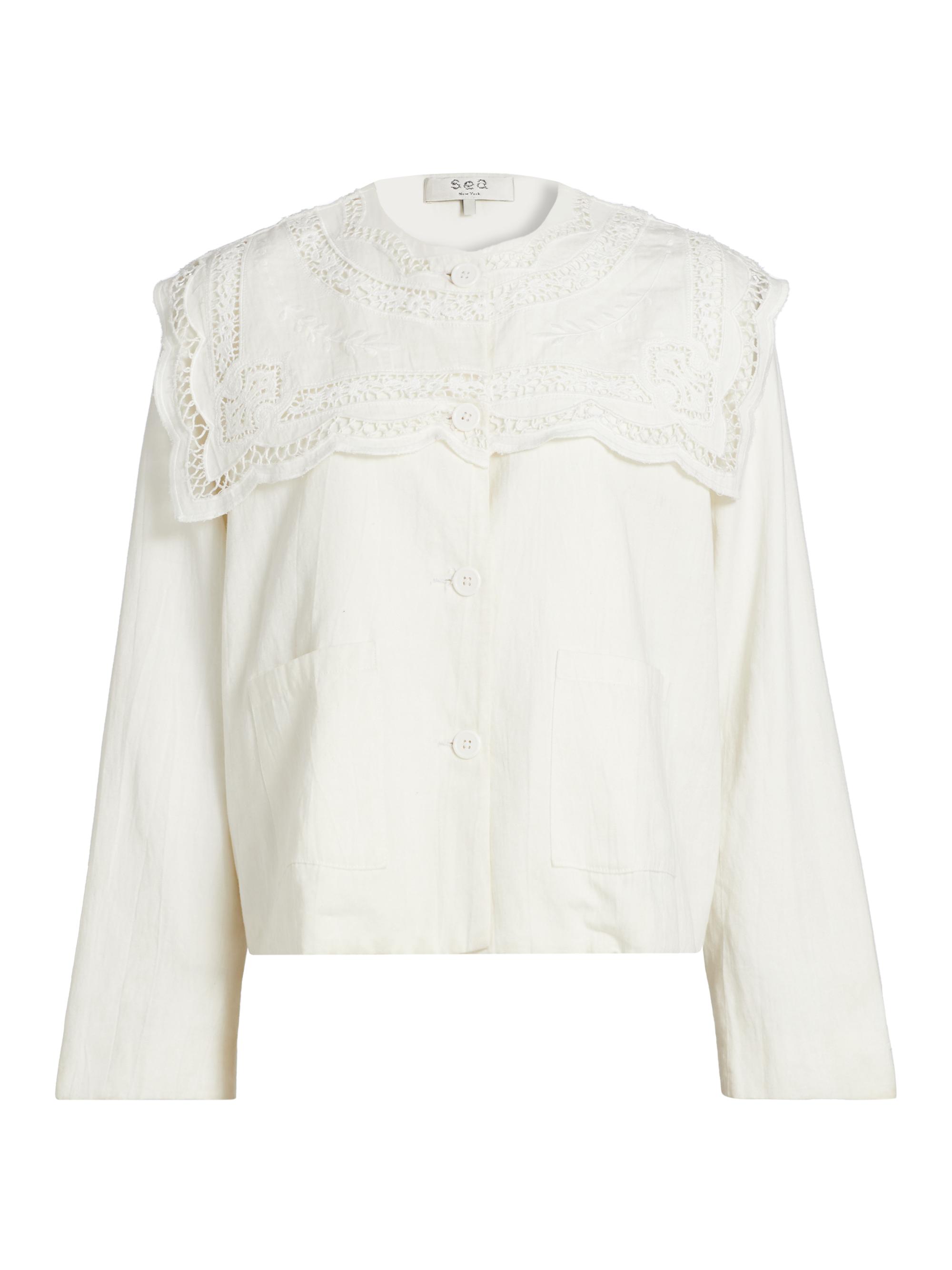 Sea Women's Marie Embroidered Cotton Jacket - White
