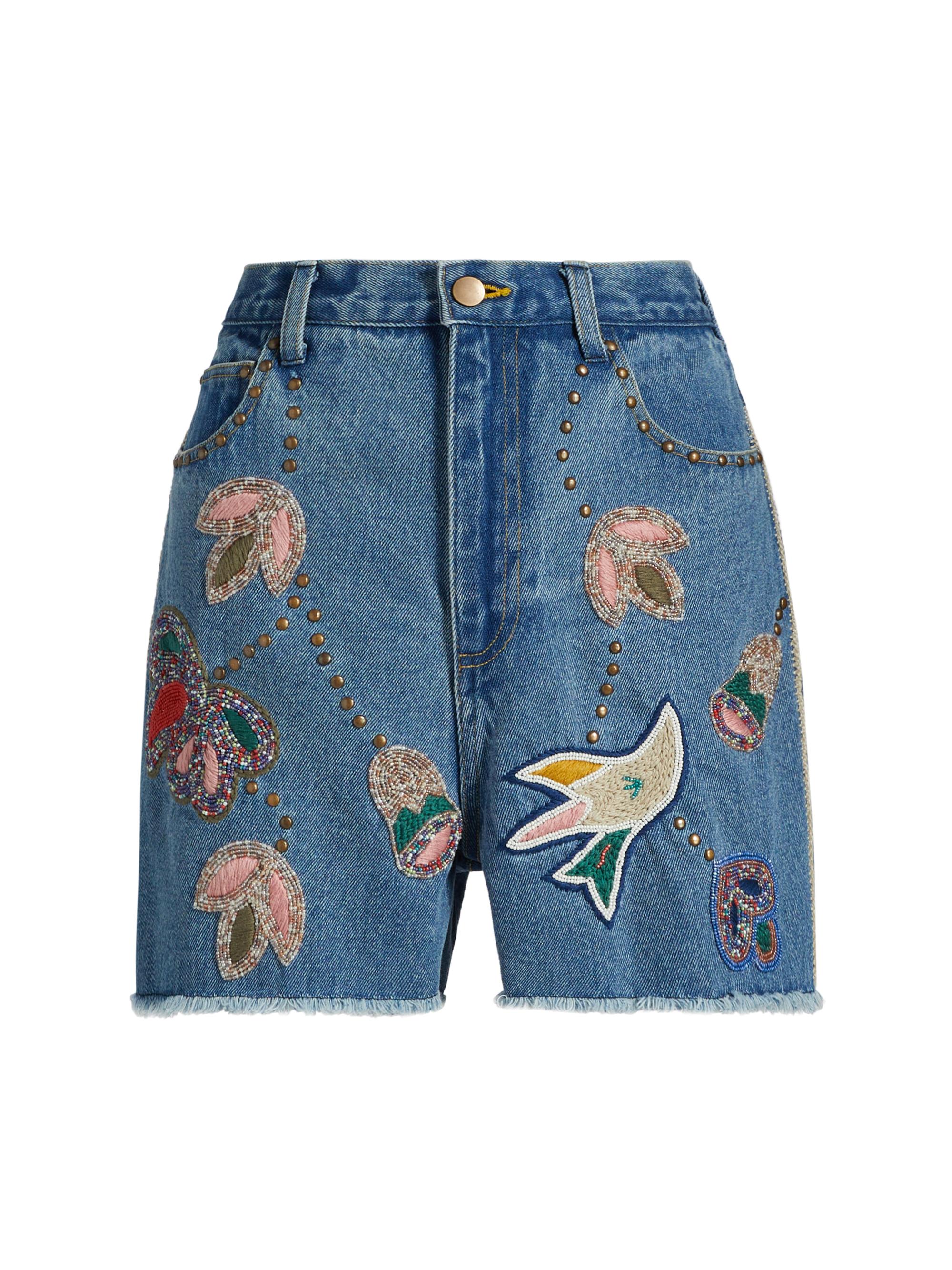 Sea Women's Kara Beaded Denim Shorts - Blue