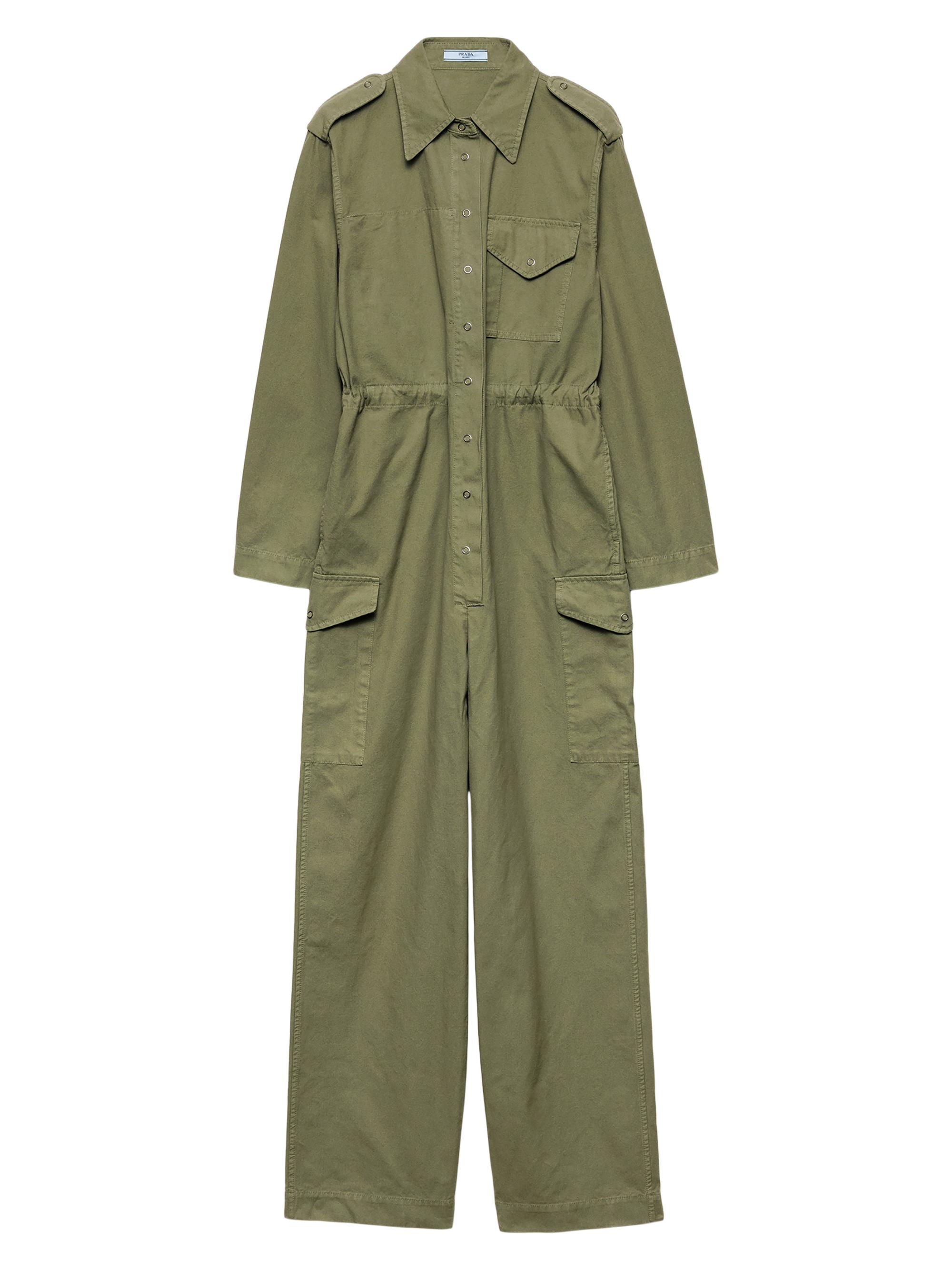 Prada Women's Panama Cotton Jumpsuit - Green