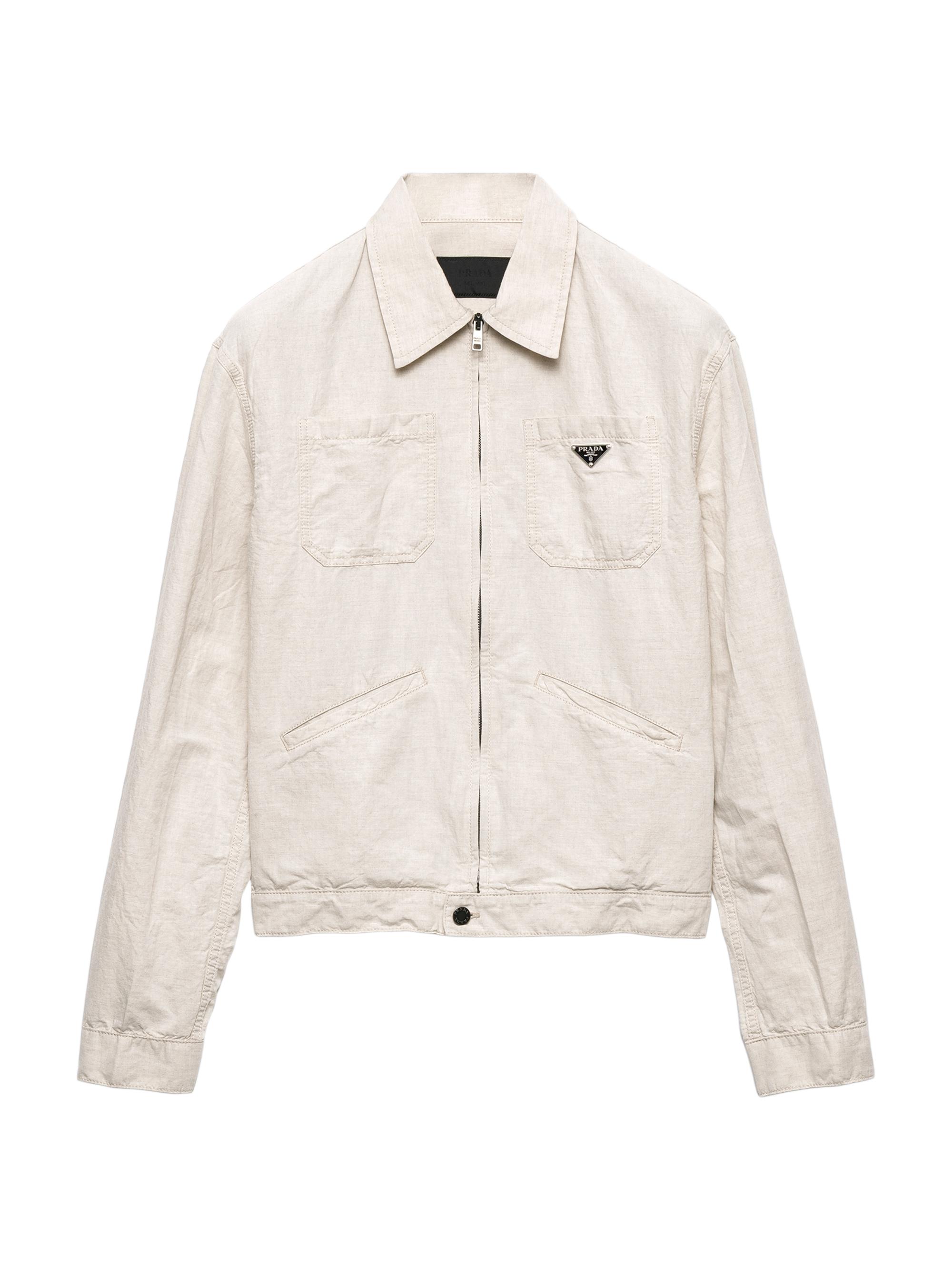 Prada Men's Chambray Blouson Jacket - Beige