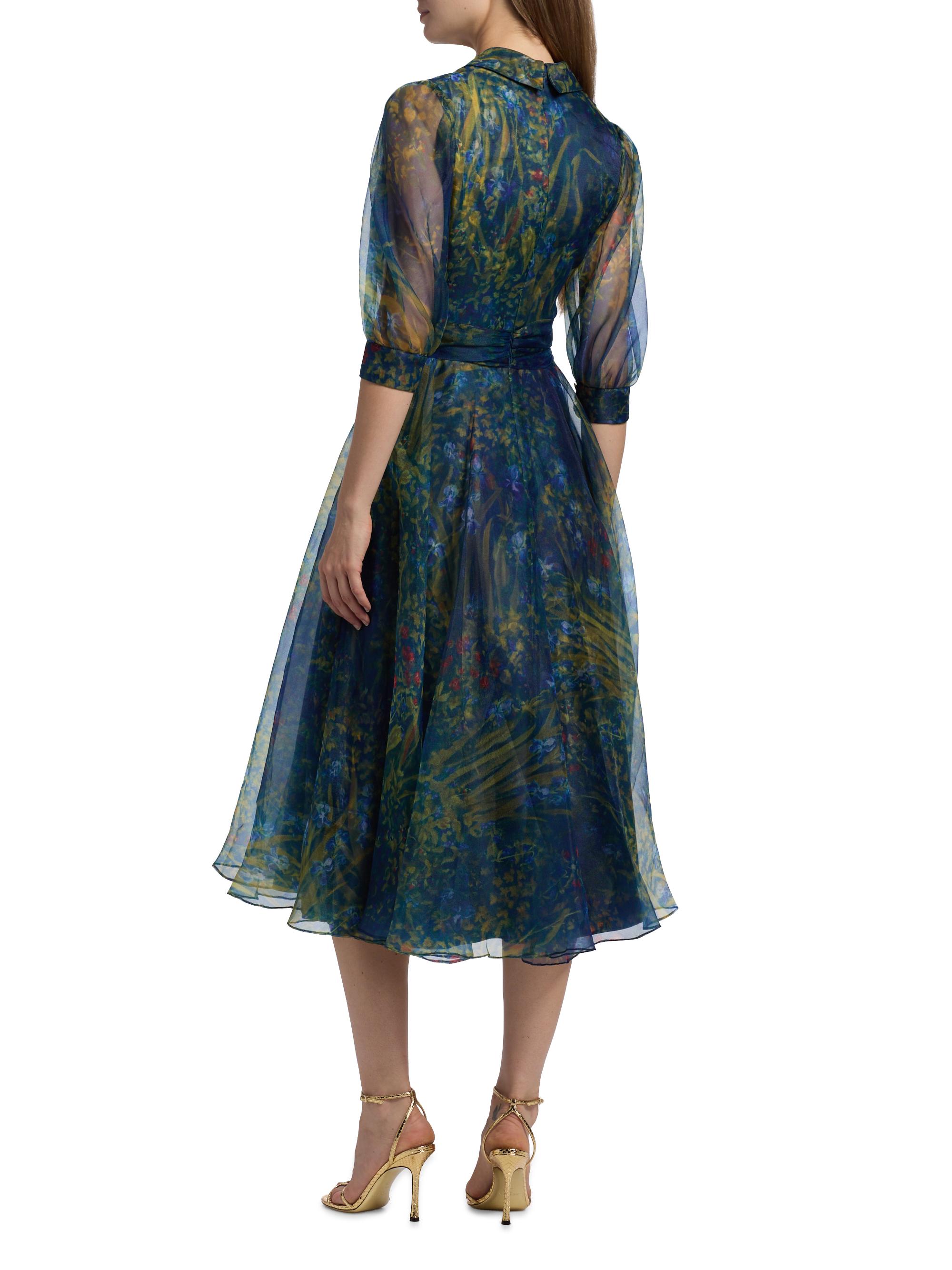 Theia Winnie Puff Sleeve Dress - Herbarium - 2