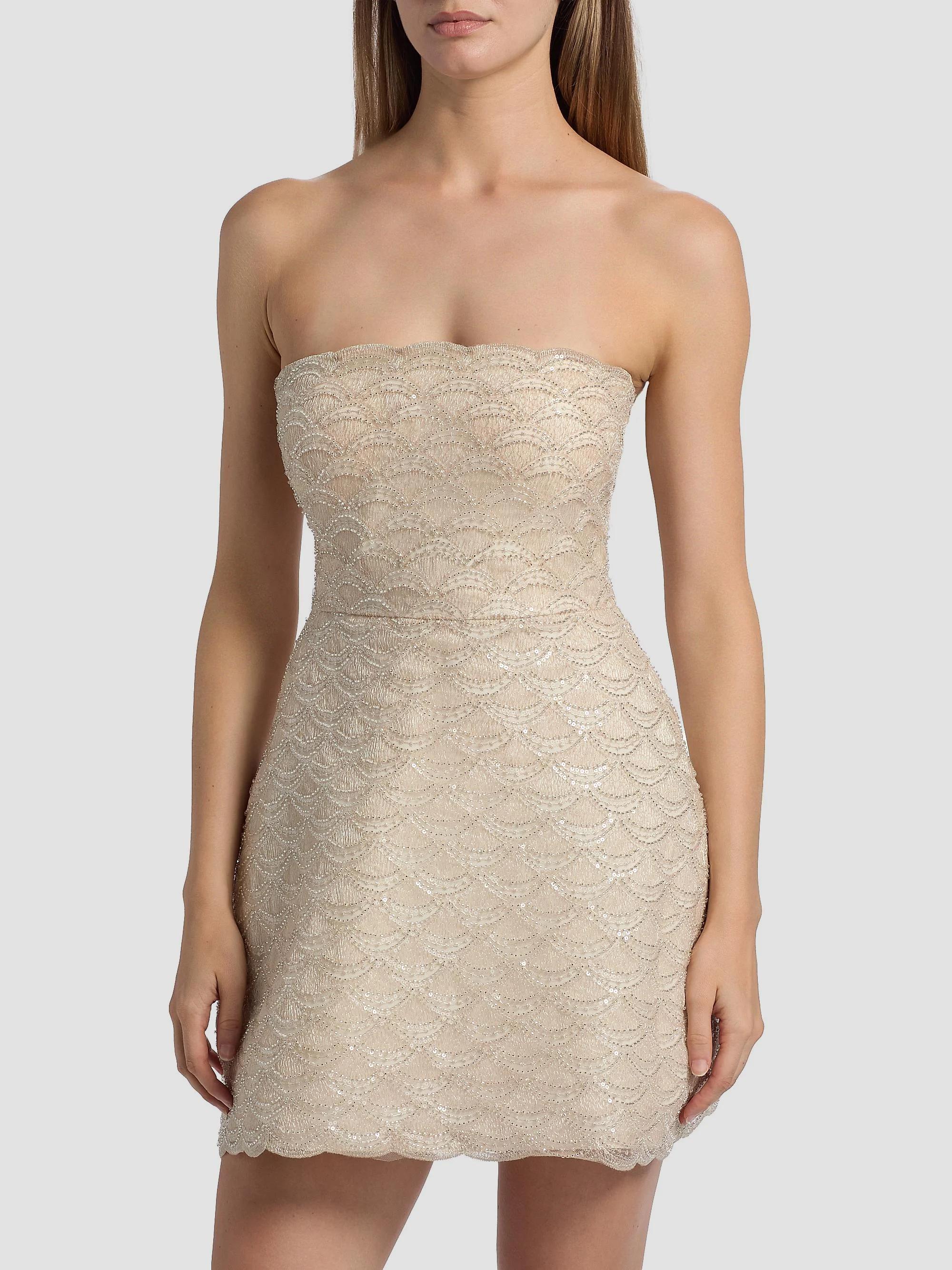 Theia Amanda Embellished Strapless Cocktail Dress | Saks Fifth Avenue