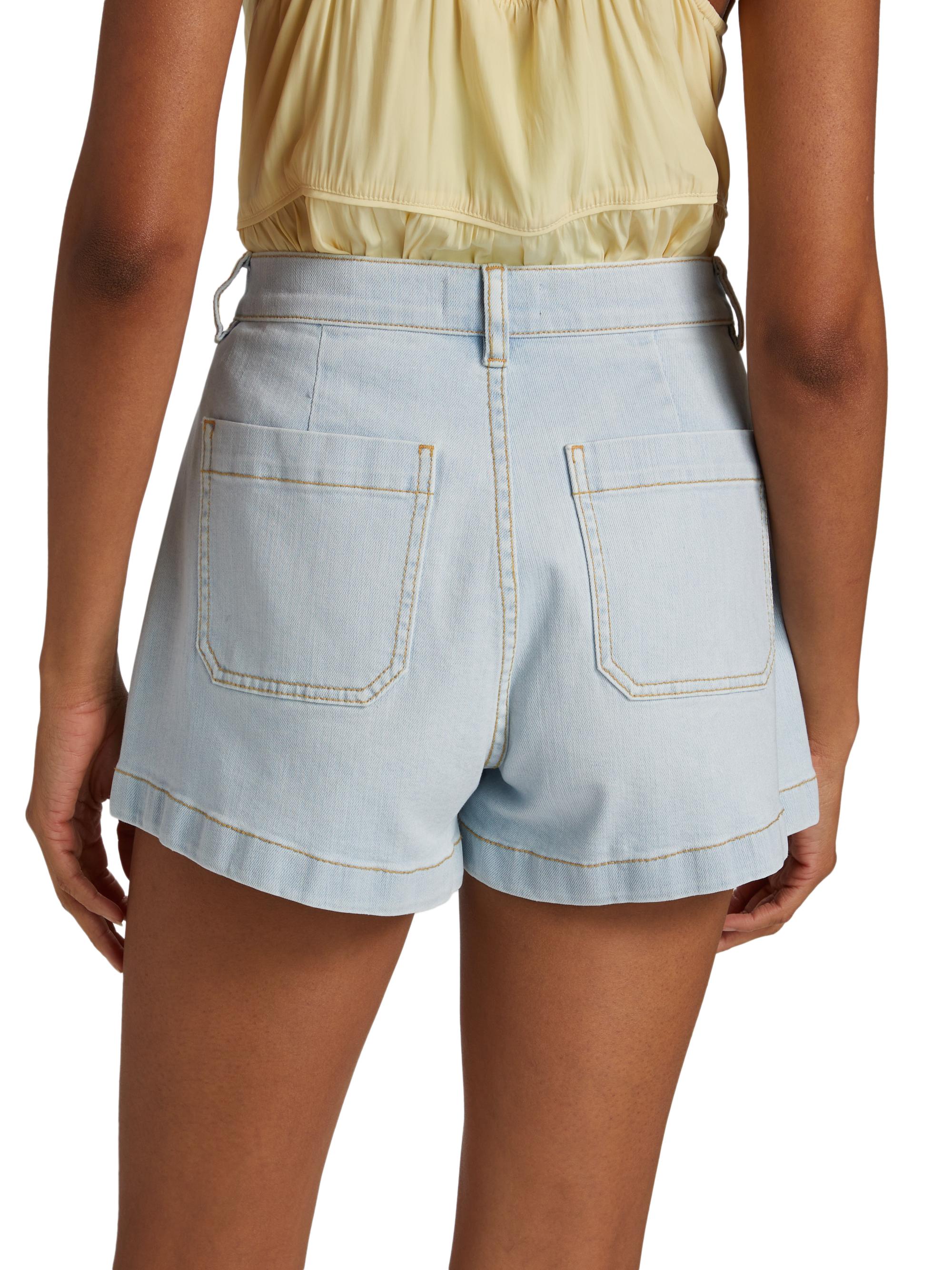 Ramy Brook Cindy Washed Denim High-Rise Shorts | Saks Fifth Avenue