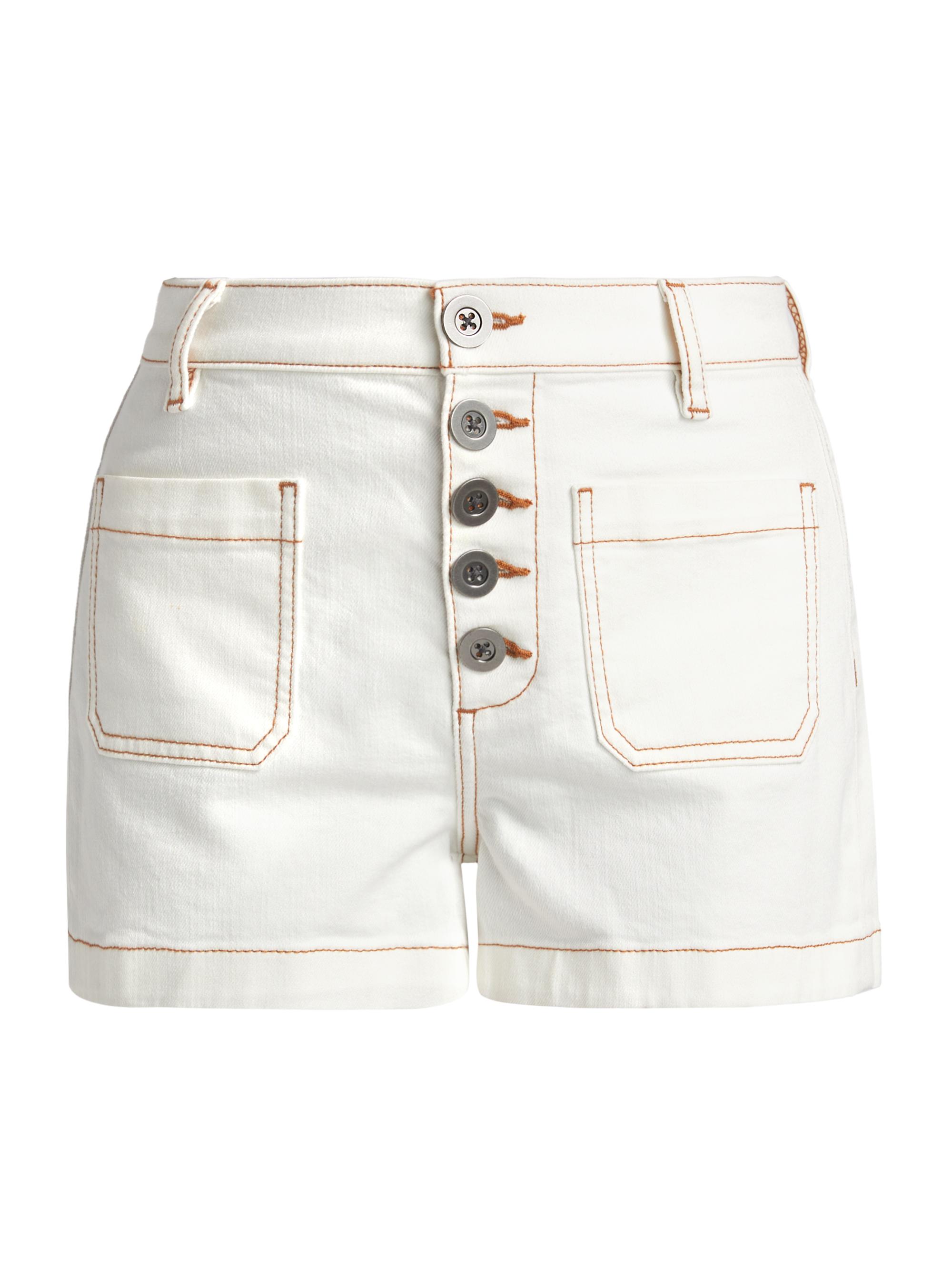Ramy Brook Women's Cindy Stitched Cotton-Blend Shorts - White Baja Brown