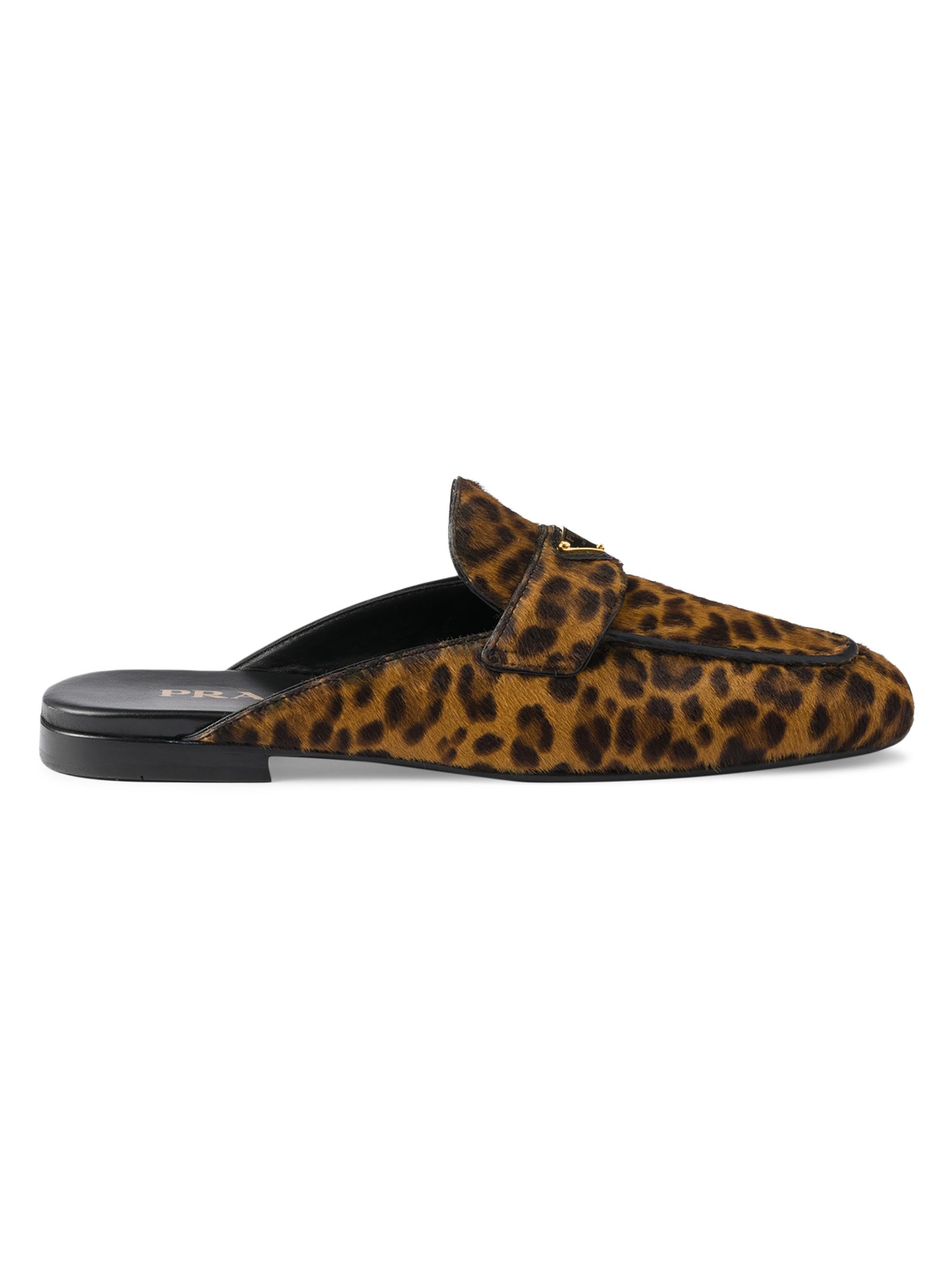 Prada Leopard Print Leather Mules | Saks Fifth Avenue