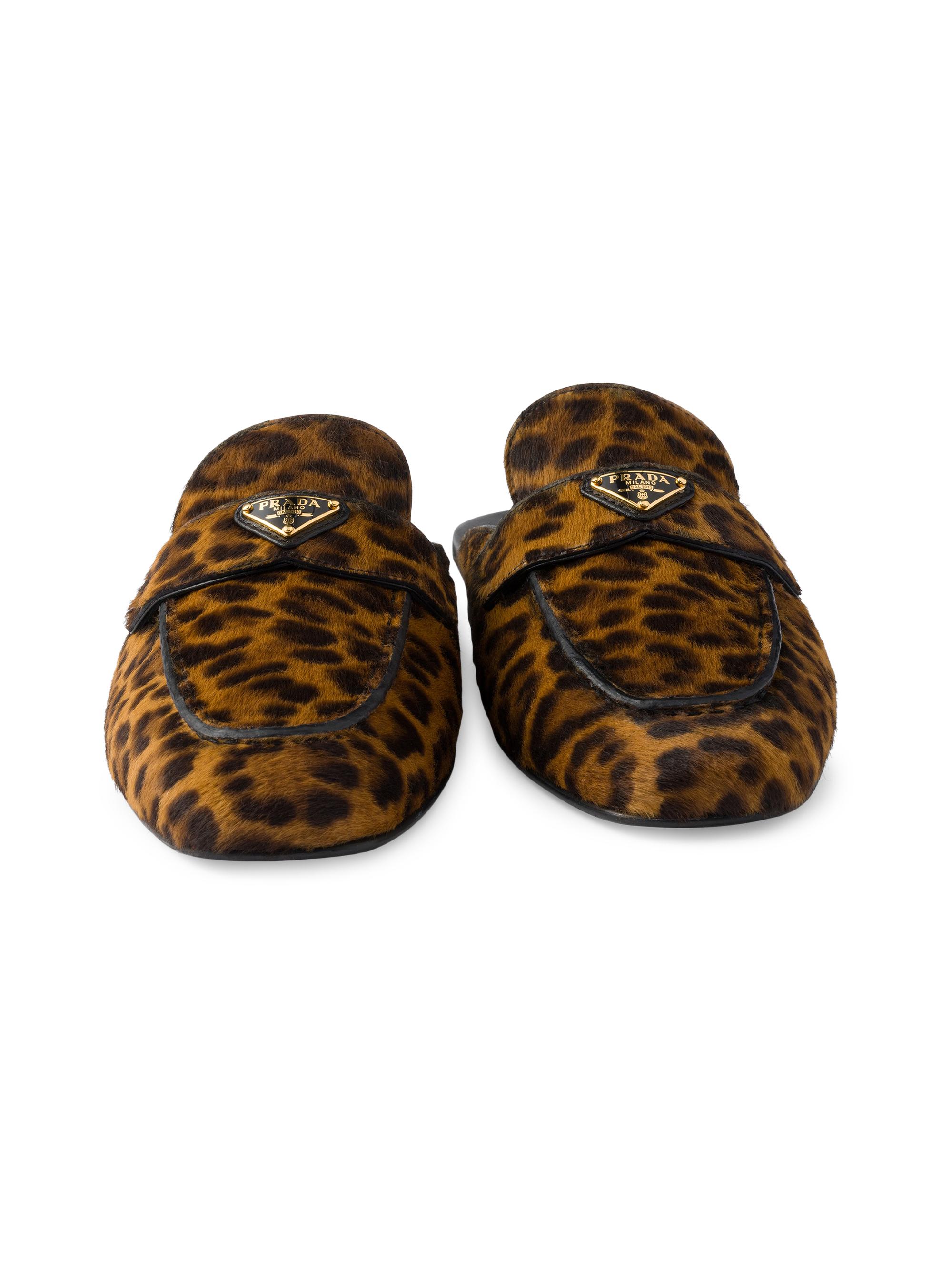 Prada Leopard Print Leather Mules | Saks Fifth Avenue