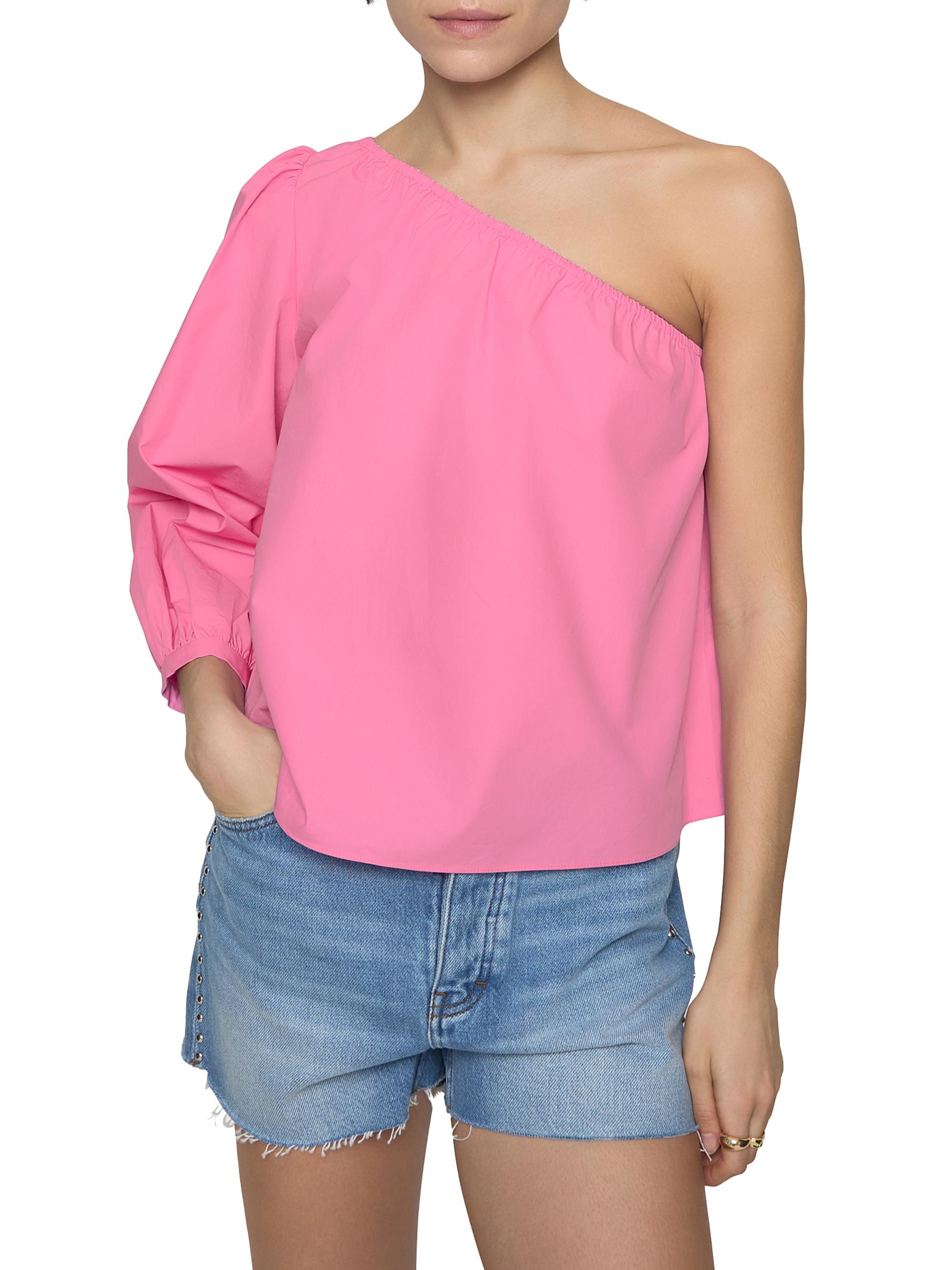 Rebecca Minkoff Women's Sadie Cotton One-Shoulder Top - Ultra Pink