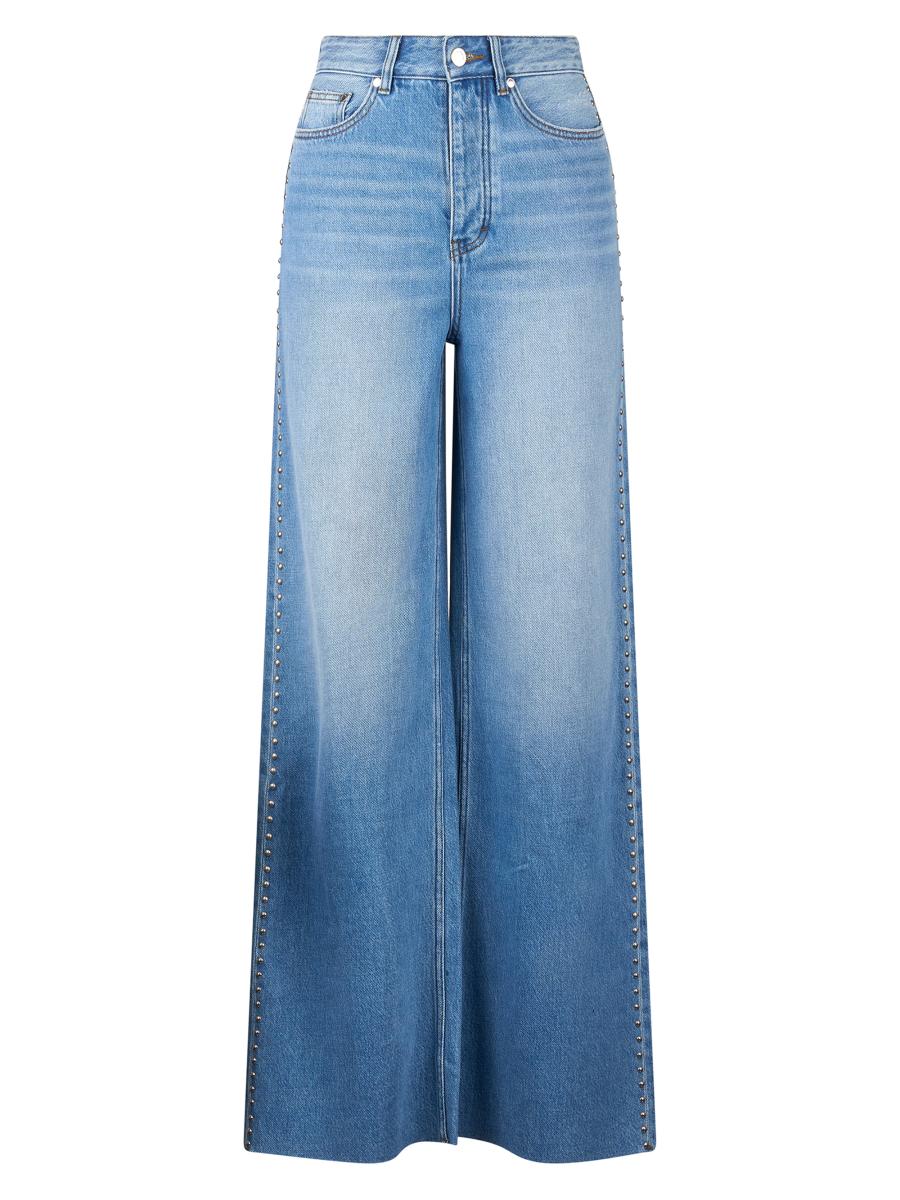 Rebecca Minkoff Camille Studded Wide-Leg Jeans | Saks Fifth