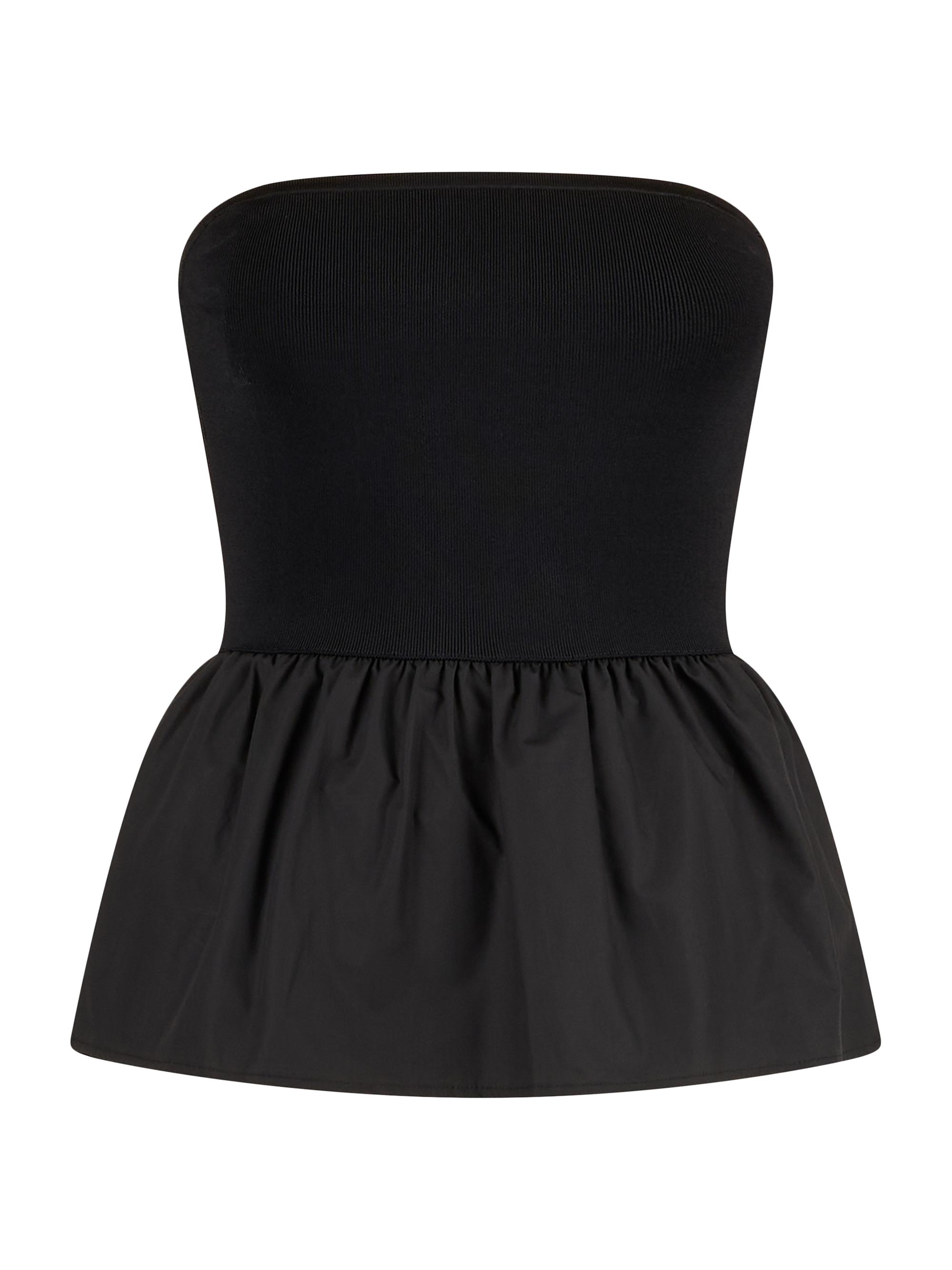 Rebecca Minkoff Women's Ruthie Cotton Poplin Peplum Top - True Black