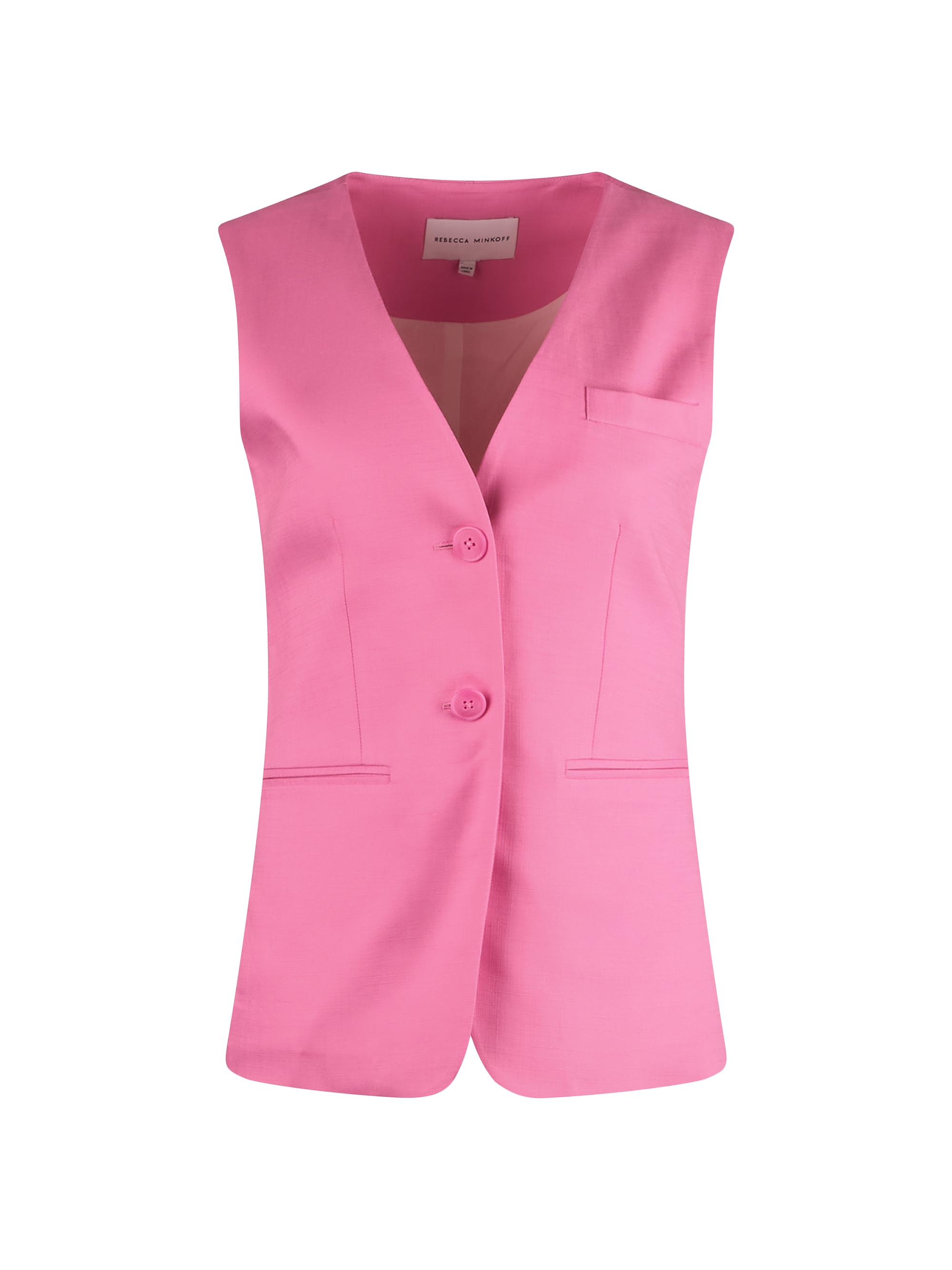 Rebecca Minkoff Women's Ash Fitted Single-Breasted Vest - Ultra Pink